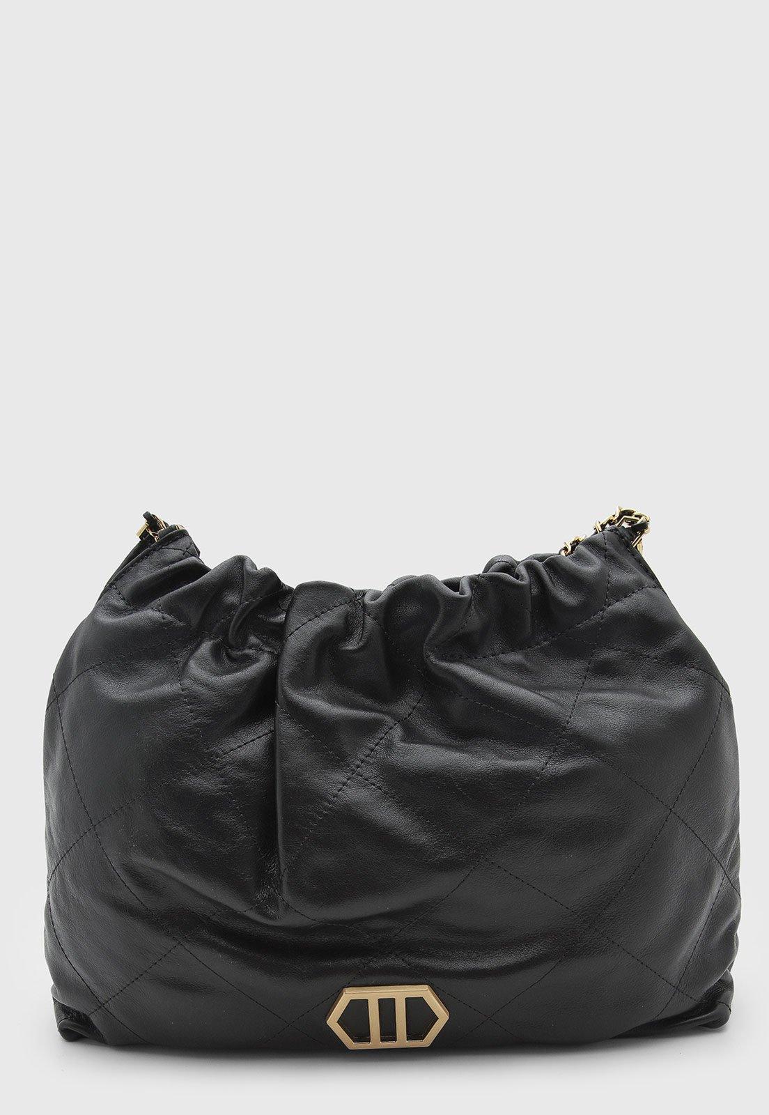 Bolsa Feminina Arezzo Grande Couro Preta