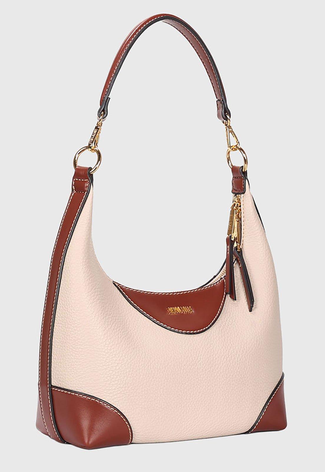 Bolsa Feminina Santa Lolla Média Bicolor Marrom