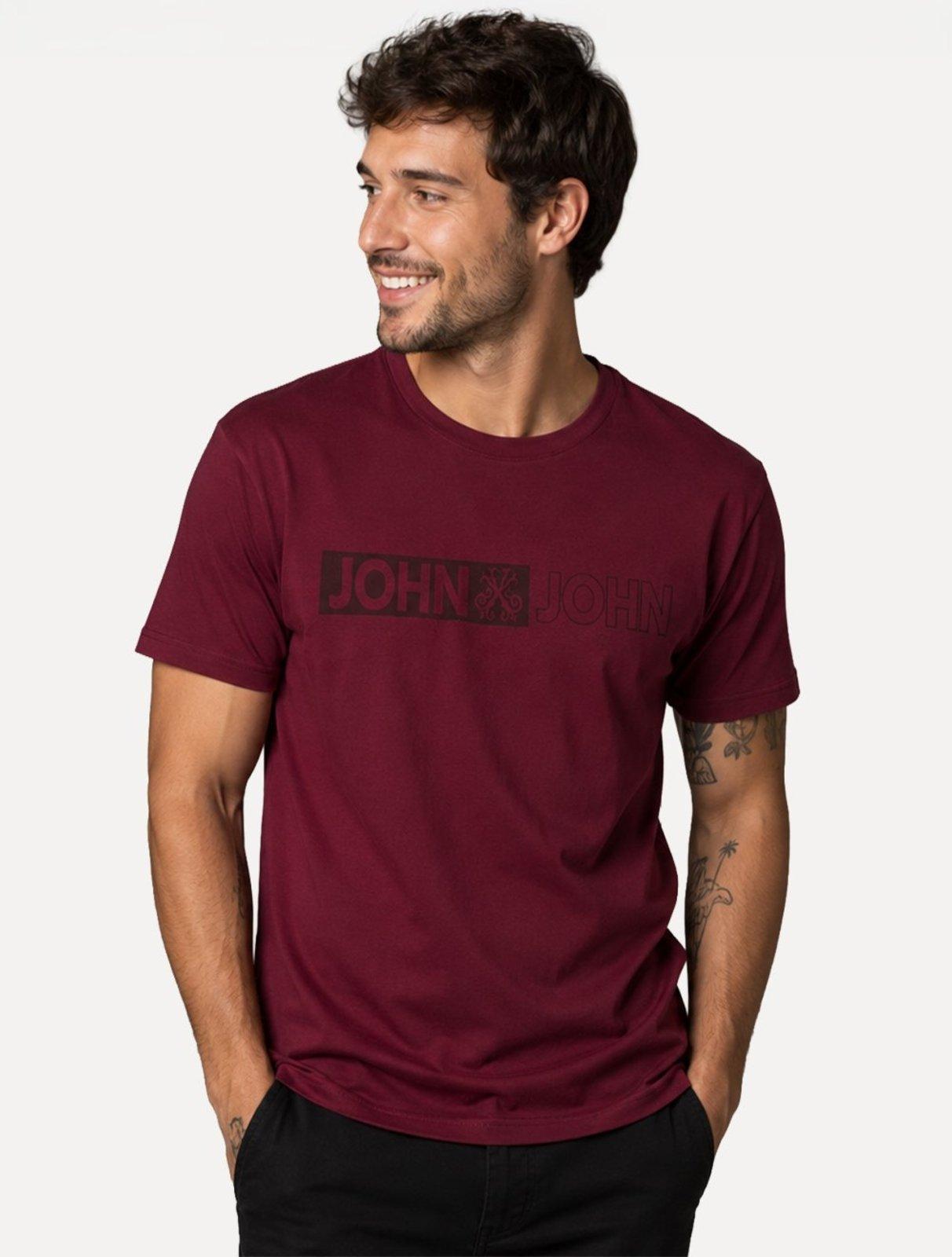 Camiseta John John Masculina Regular Fit On And Off Vinho