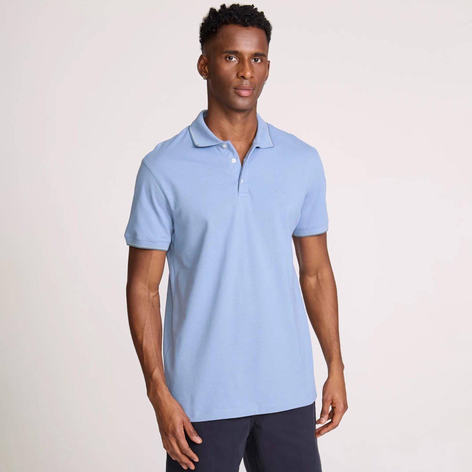 Camisa Polo John John Regular 2 Lines Pr26 Azul Masculino