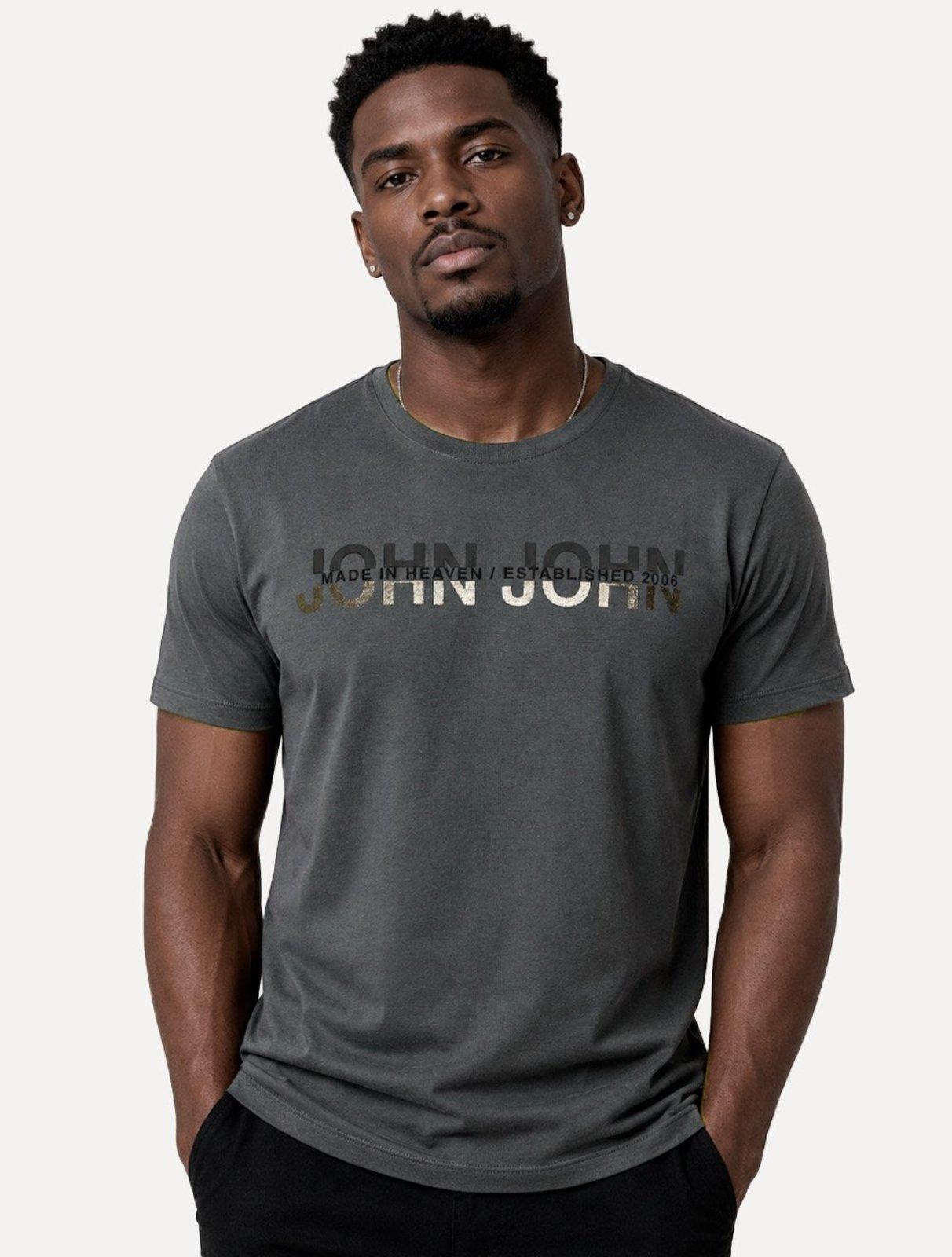 Camiseta John John Masculina Regular Fit Flow Cinza Escuro