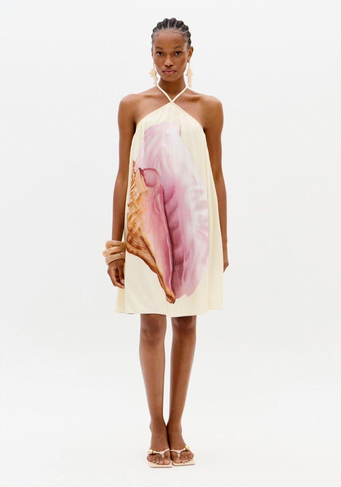 Vestido Curto Estampado Frente Única Lança Perfume