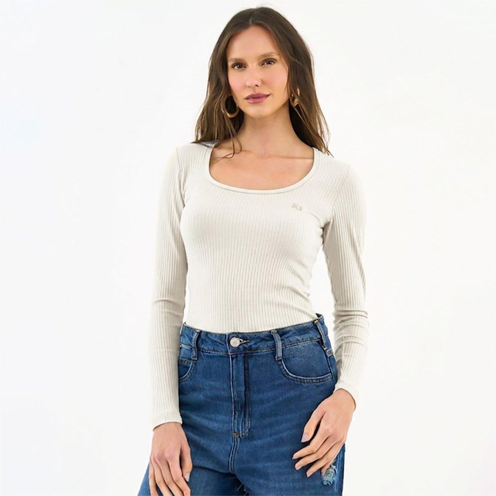 Blusa Canelado Colcci Iconic In26 Off White Feminino