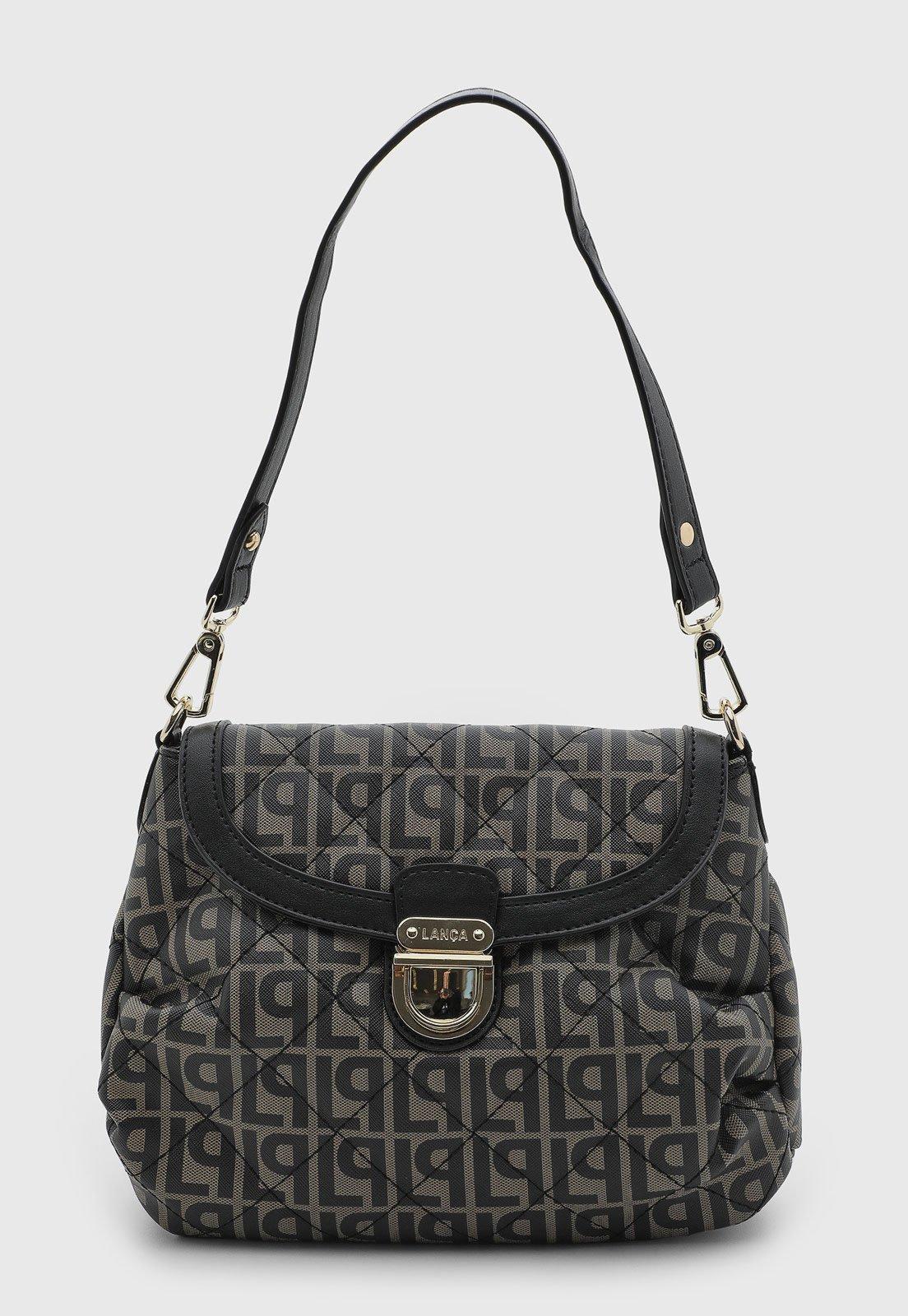 Bolsa Feminina Lança Perfume Média Monograma Preta
