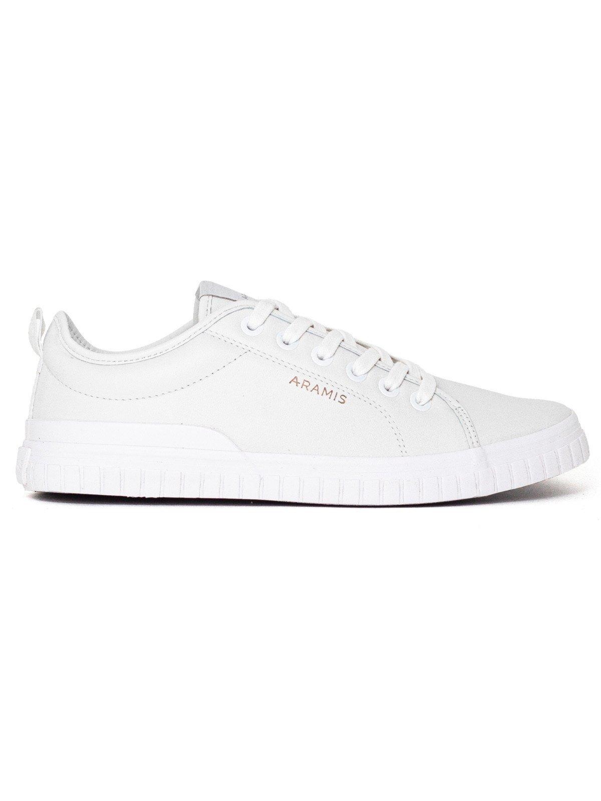 Tênis Masculino Aramis Casual Deep Couro Confortável Costurado Branco Extra White