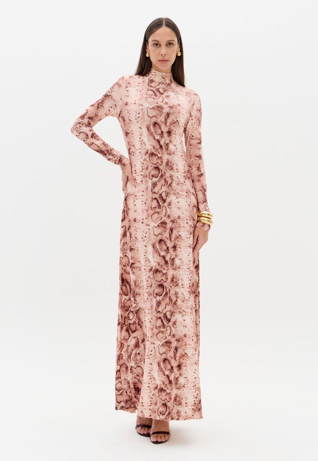 Vestido Feminino Lança Perfume Animal Print Rosa