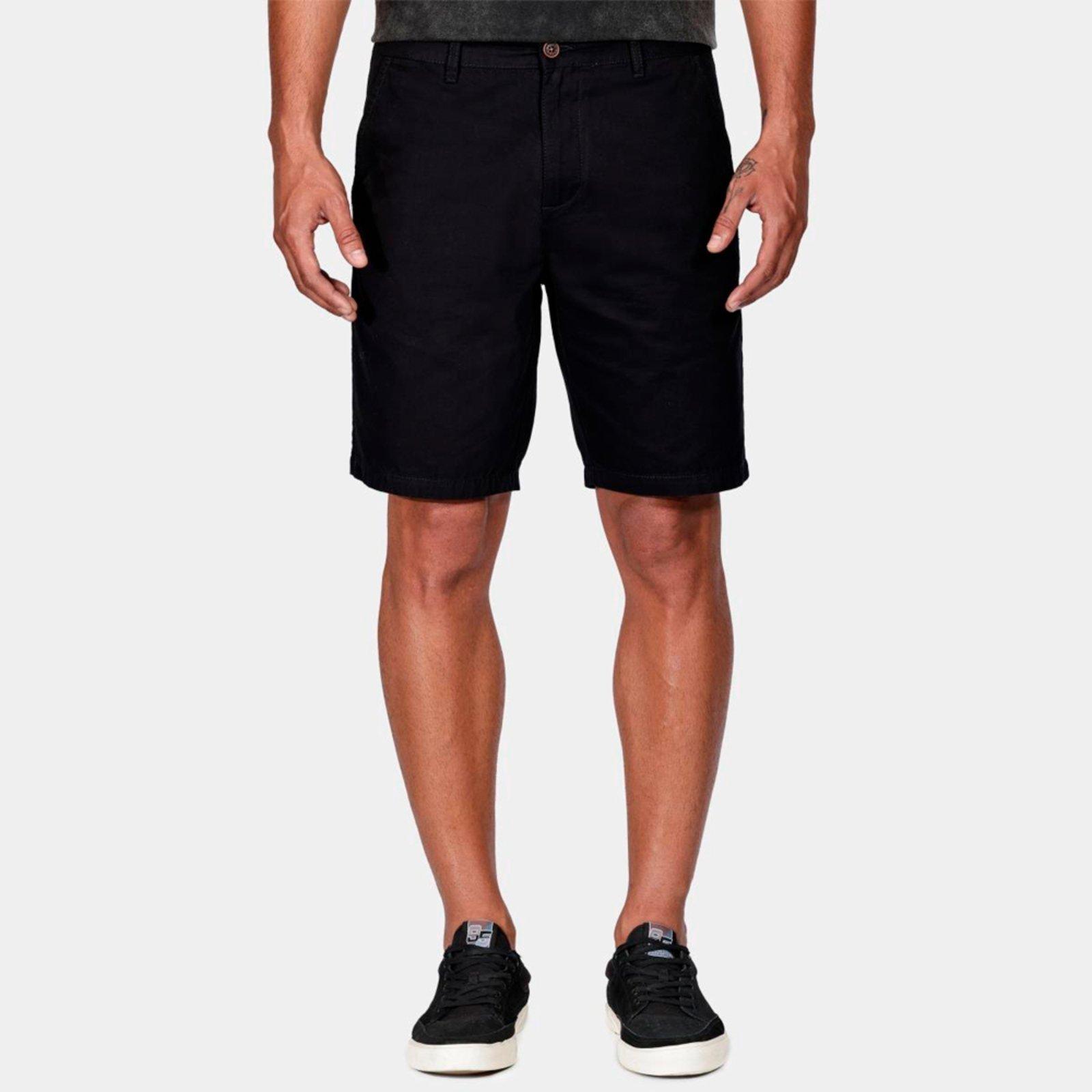 Bermuda Aramis Chino Color Kombat Pr26 Preto Masculino