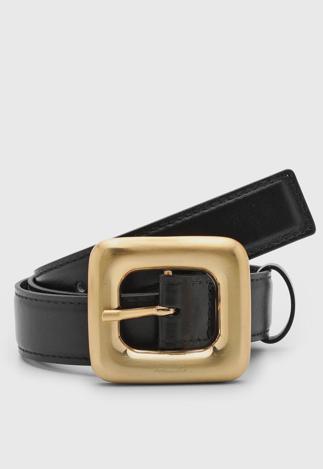Cinto Feminino Arezzo Couro Preto