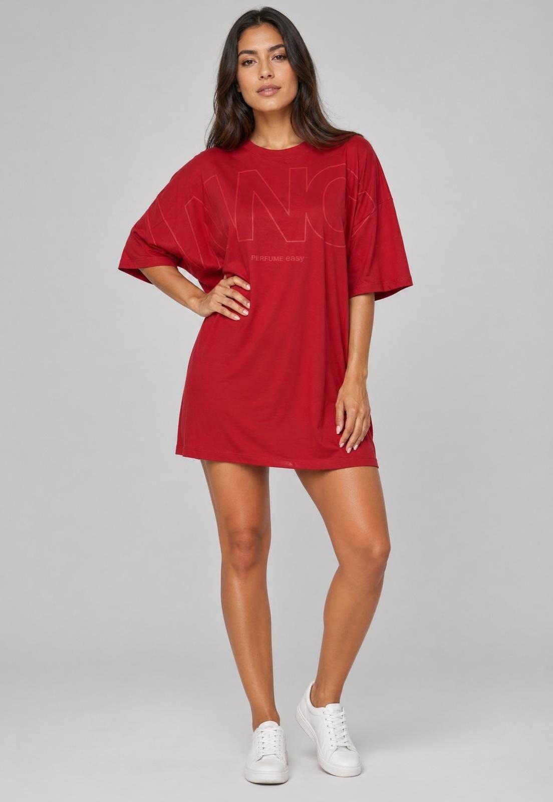 Vestido Feminino Lança Perfume Curto Logo Vermelho