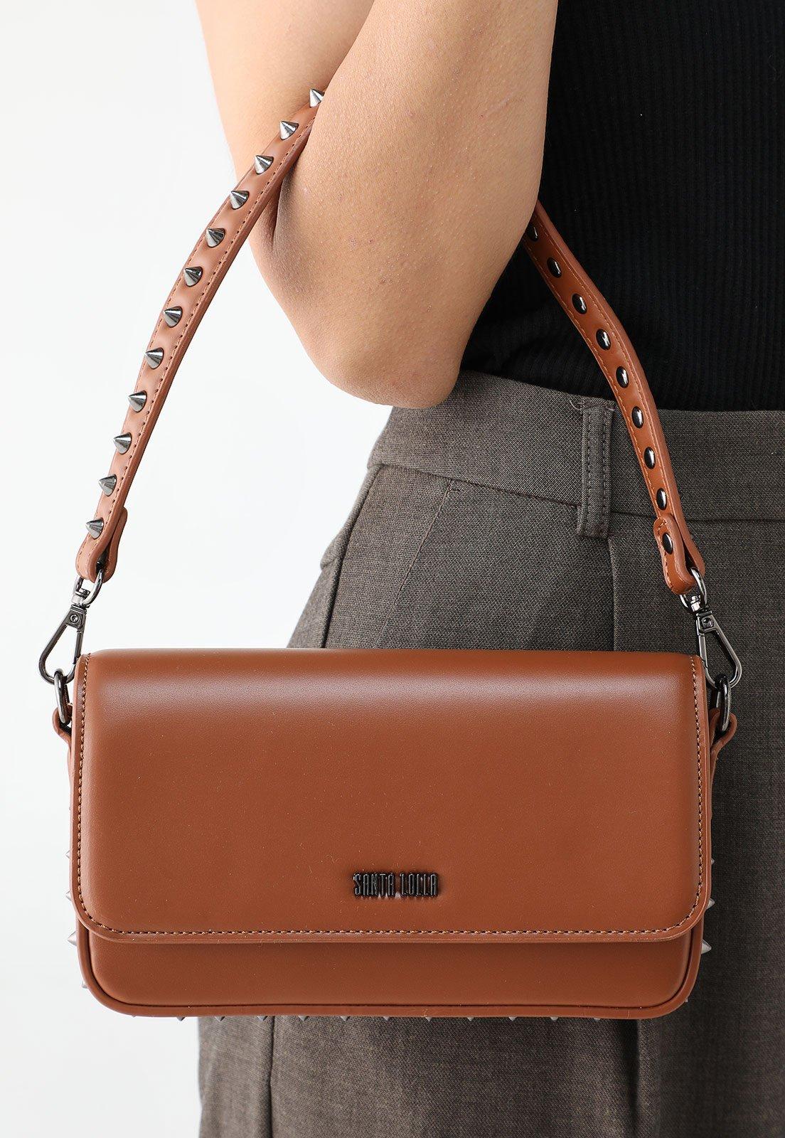 Bolsa Tiracolo Santa Lolla Alça Com Spark Caramelo