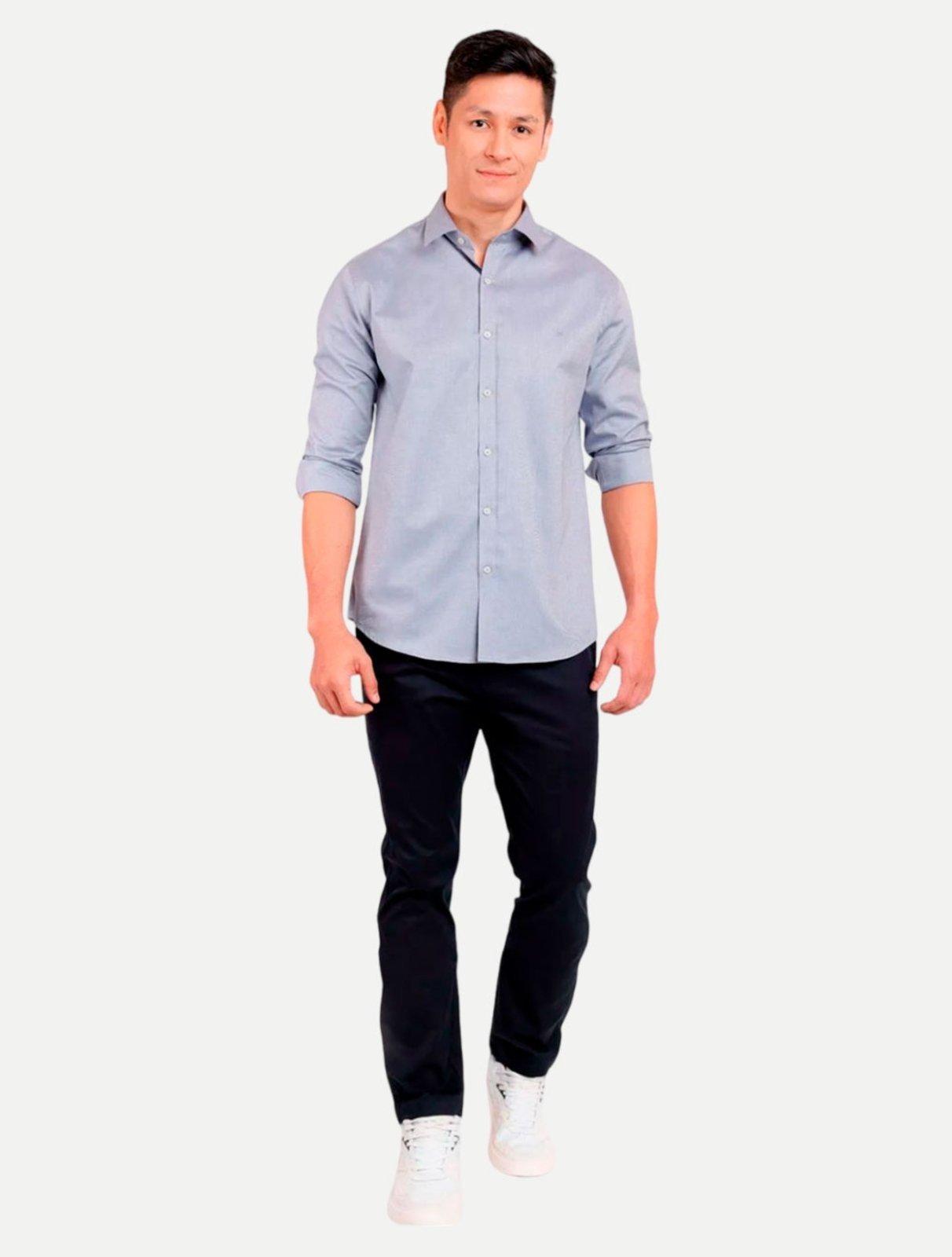 Camisa Aramis Slim Sarja Pima Lisa ML020725 Cinza