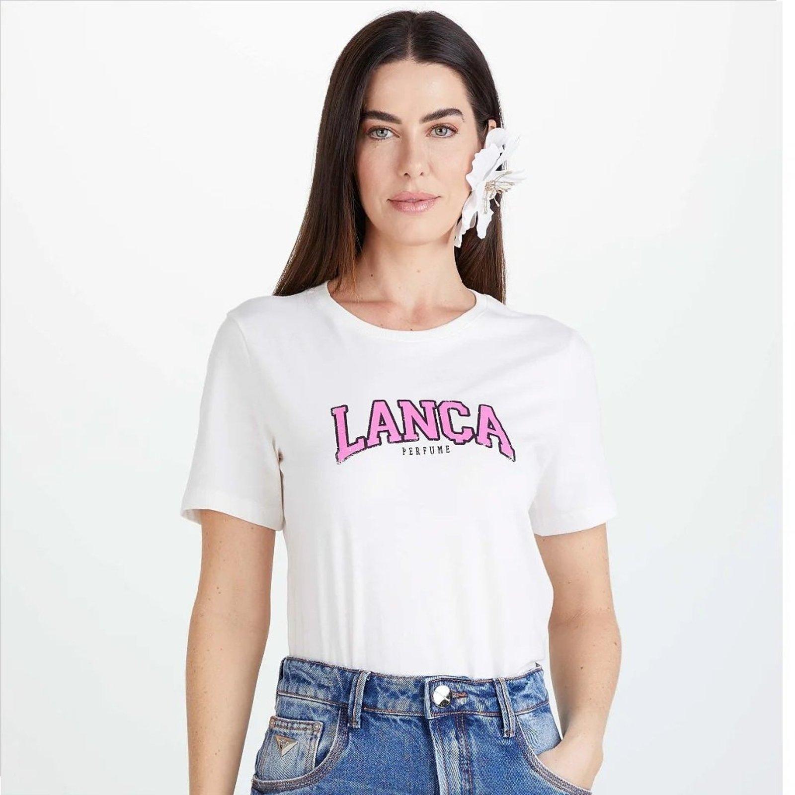 Camiseta Lança Perfume Baby Look Ve25 Off White Feminino