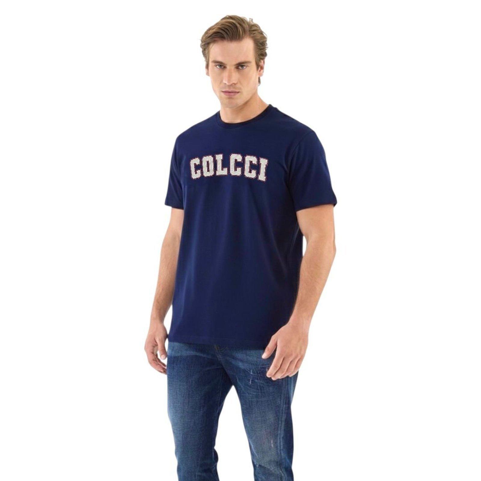Camiseta Comfort Com Estampa Colcci Azul Darkness
