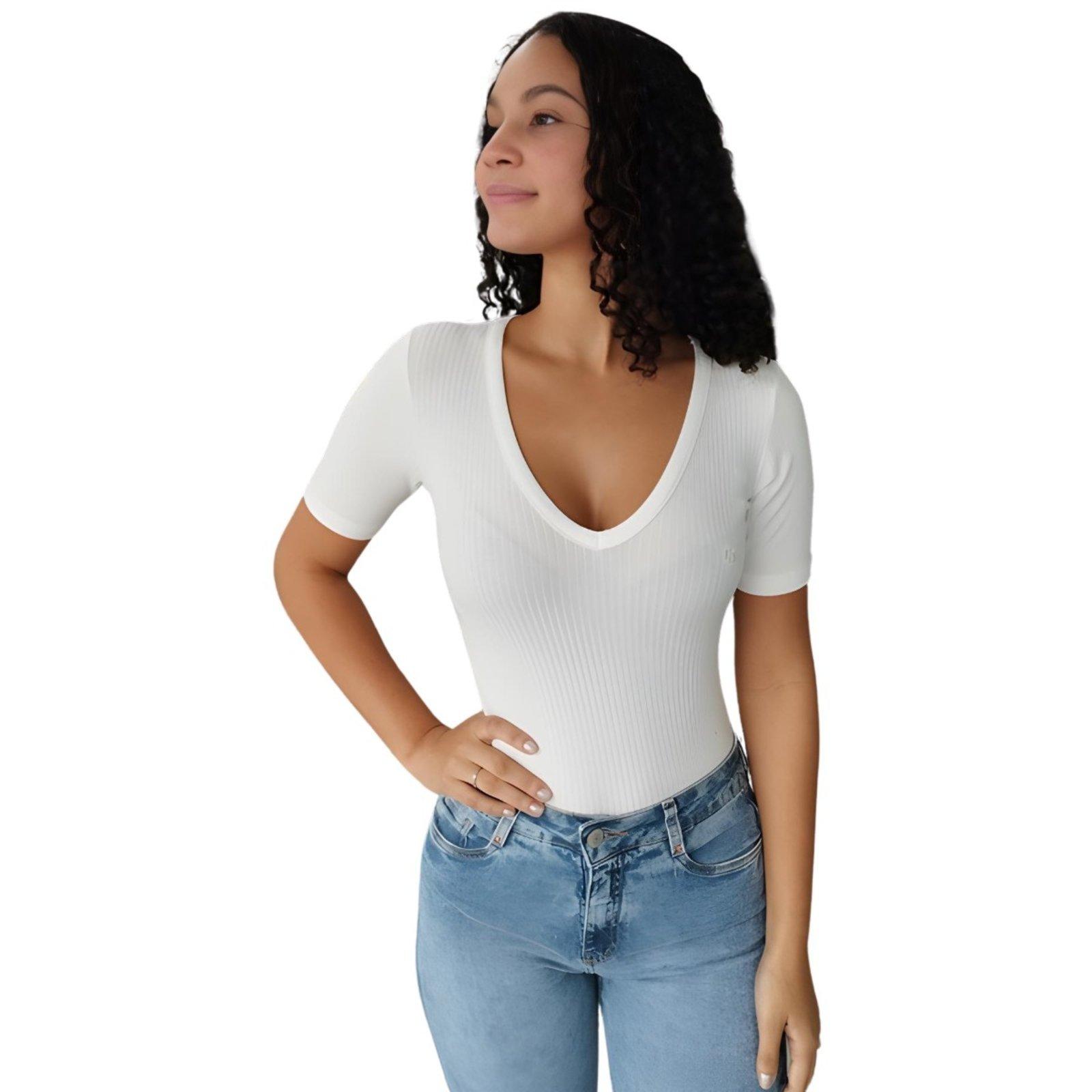 Blusa Feminina Canelada Gola V Colcci