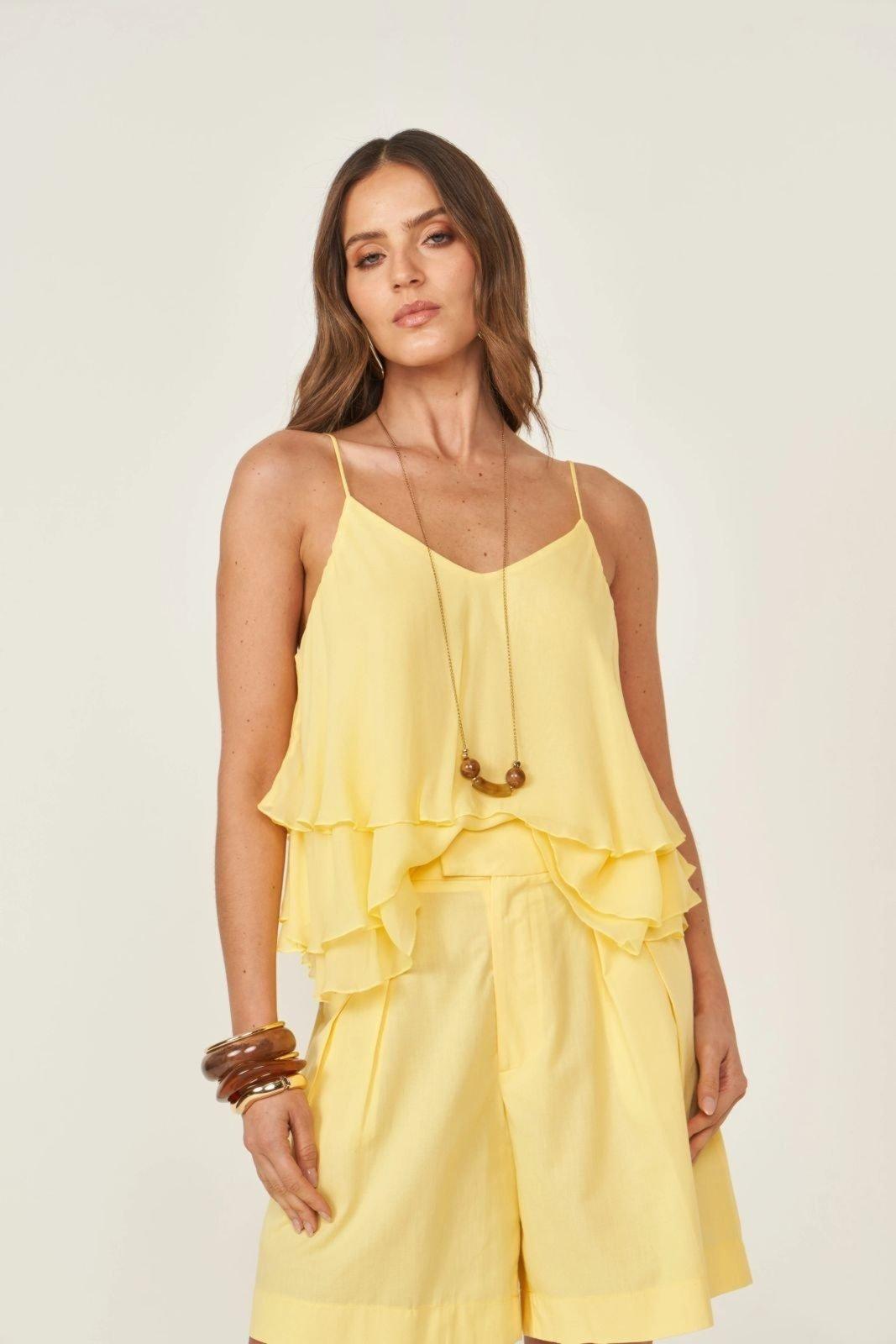 Blusa Colcci Amarelo Cornish