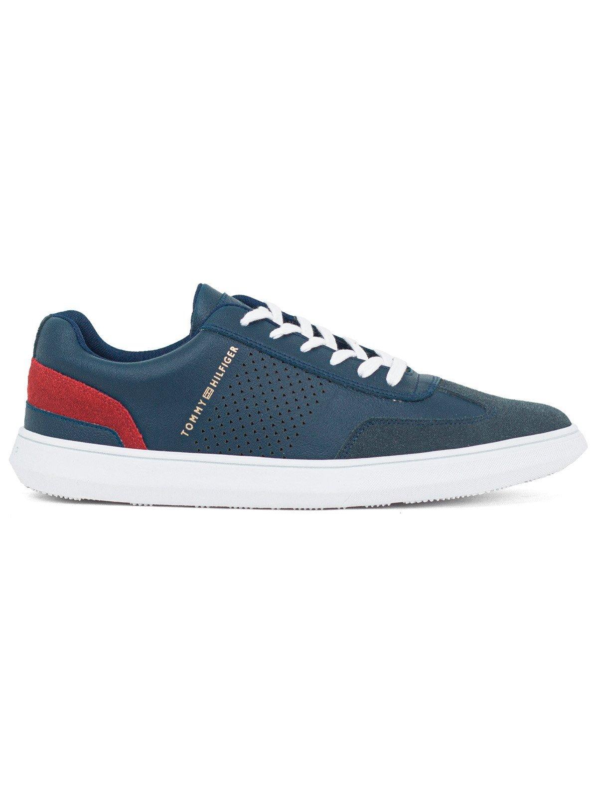 Tênis Masculino Tommy Hilfiger Casual Daniel 23 Couro Confortável Azul Desert Sky