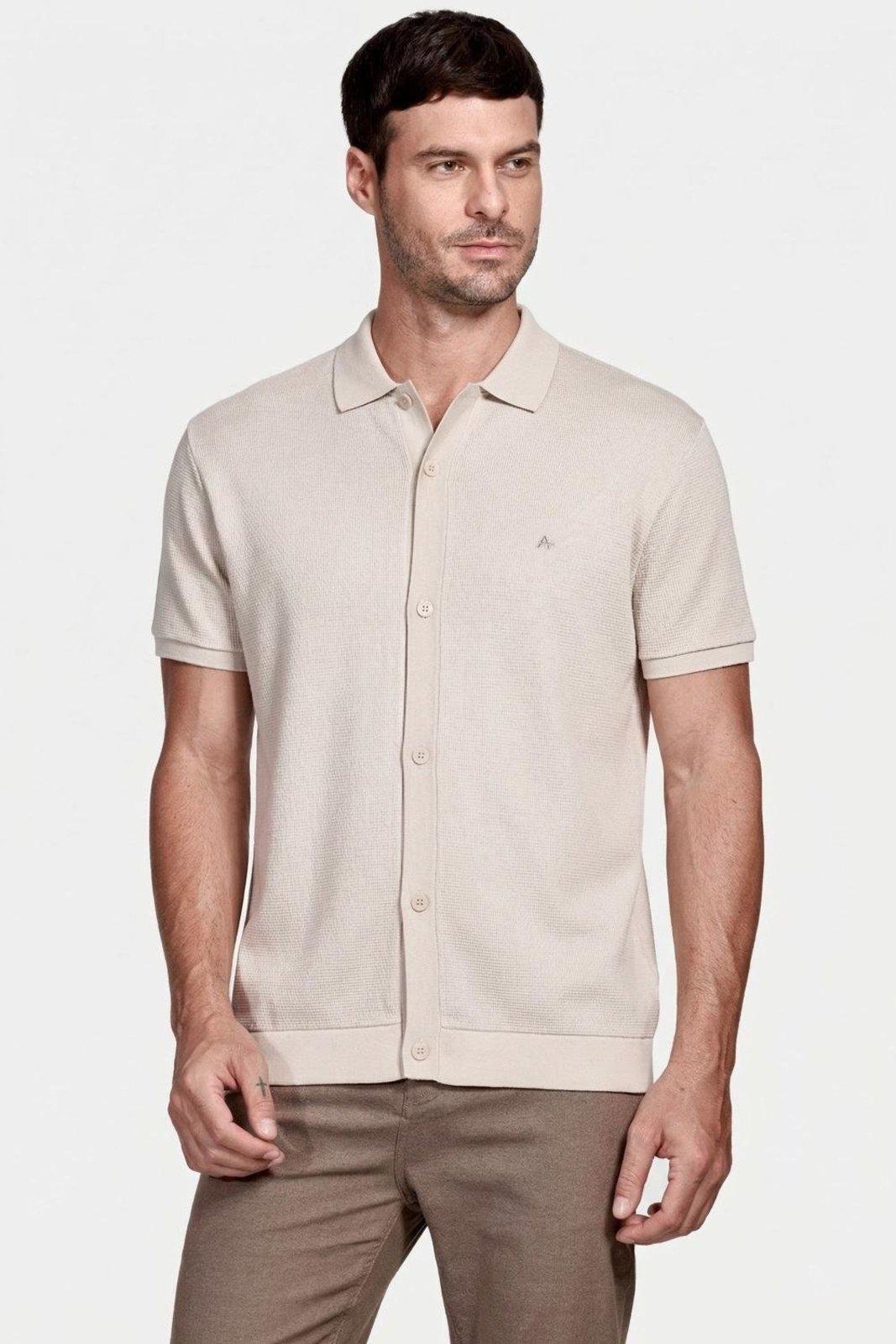 Camisa Aramis Manga Curta Wafle Palha