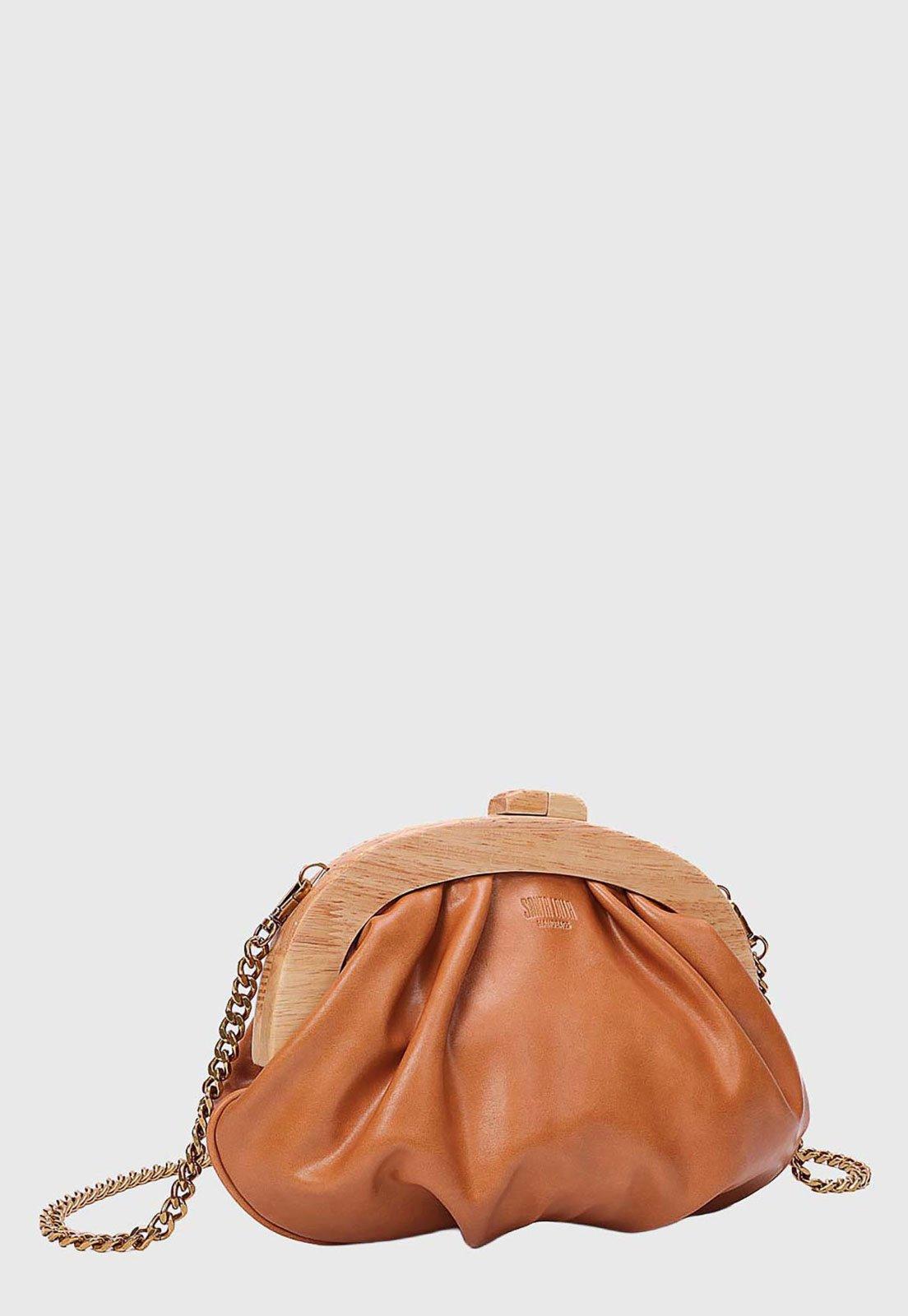 Bolsa Feminina Santa Lolla Estruturada Alça Corrente Caramelo