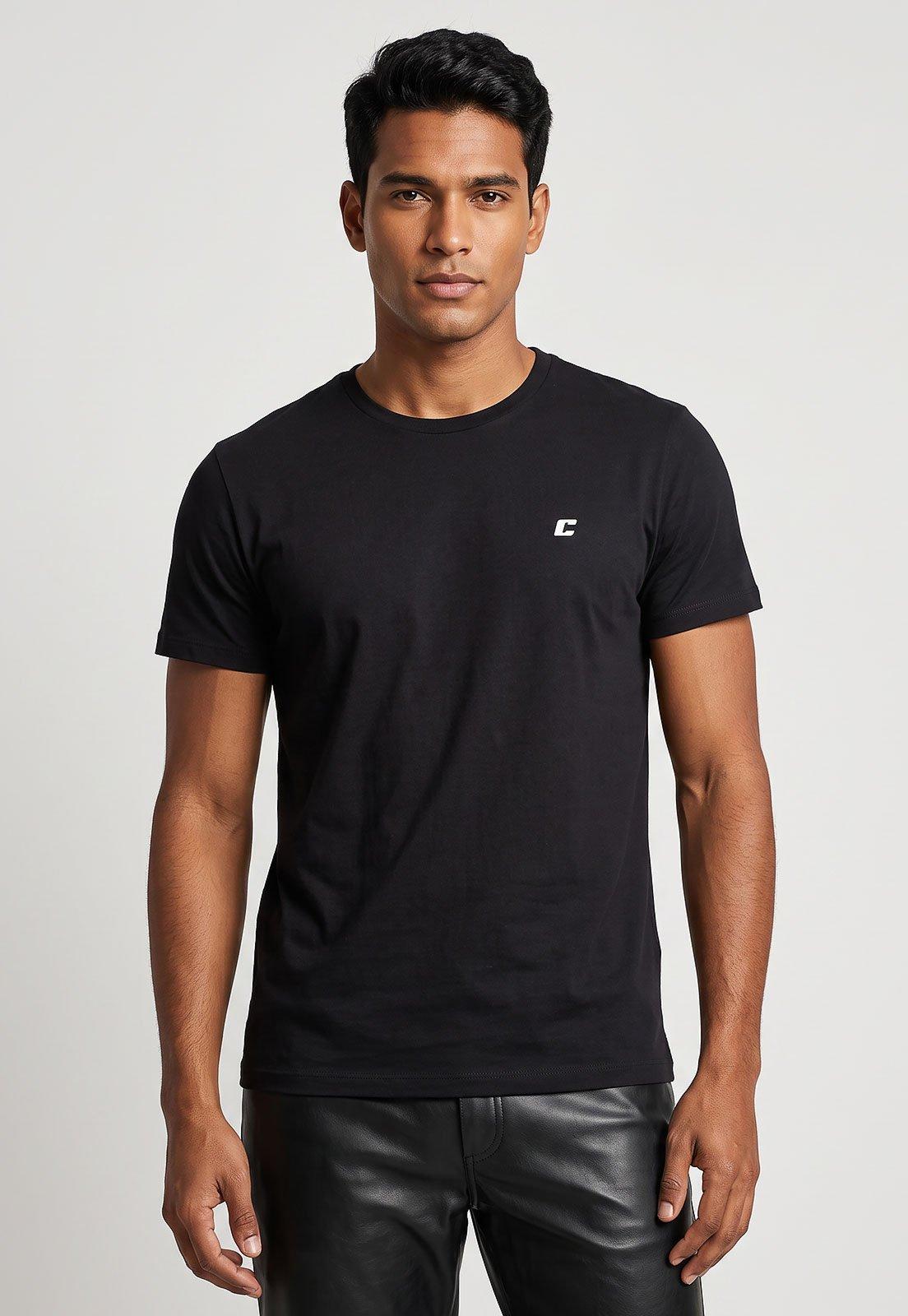 Camiseta Masculina Colcci Gola Redonda Preta