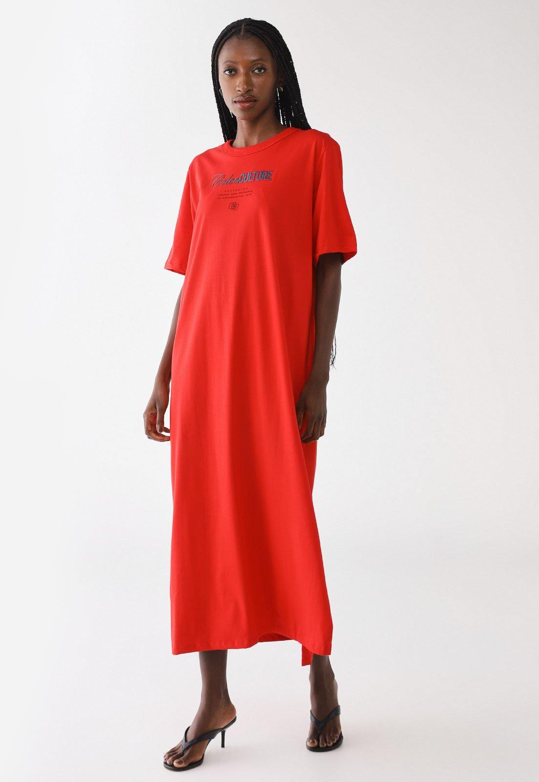 Vestido Feminino Colcci Estampa Lettering Vermelha