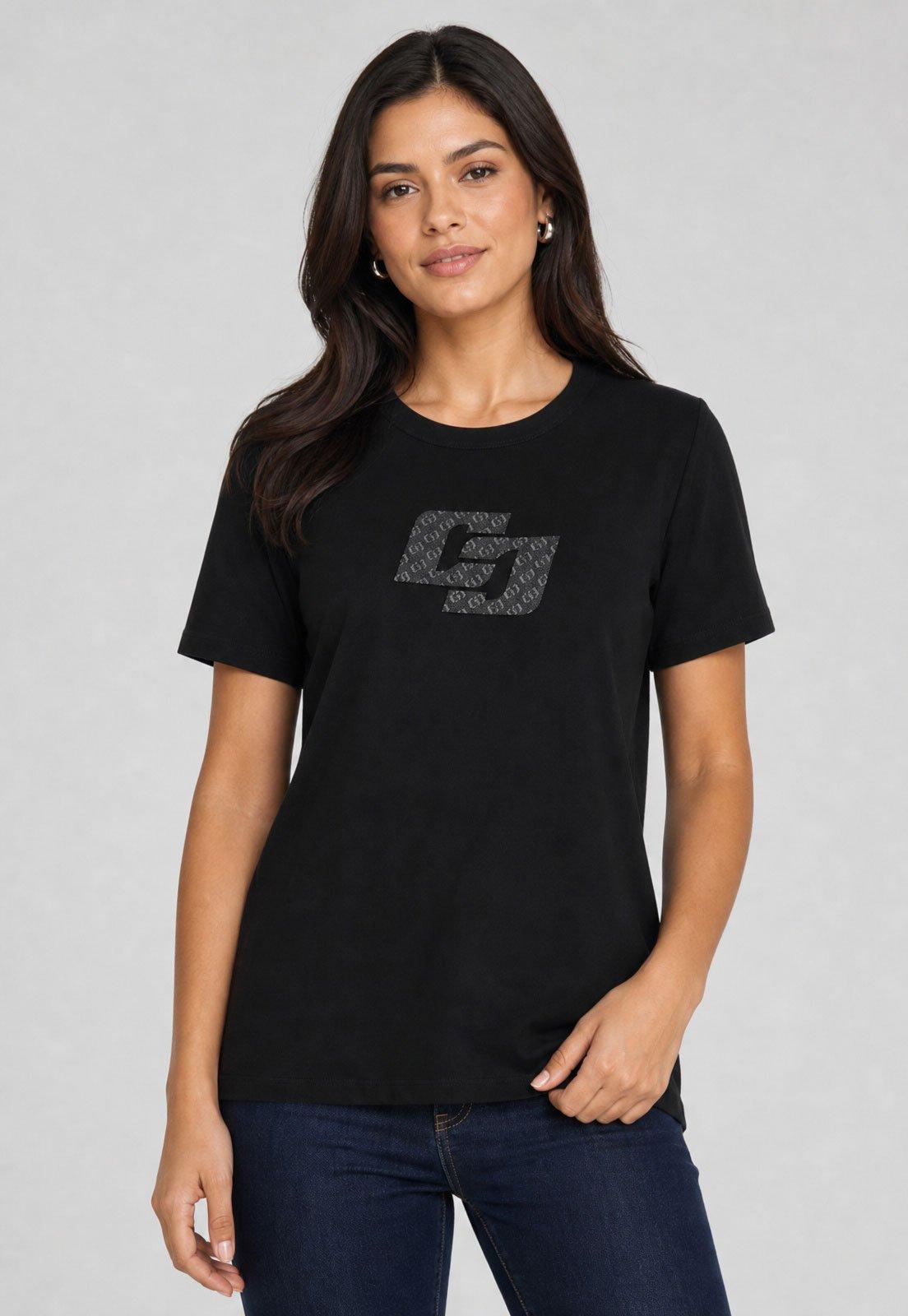 Camiseta Feminina Colcci Logo Preta