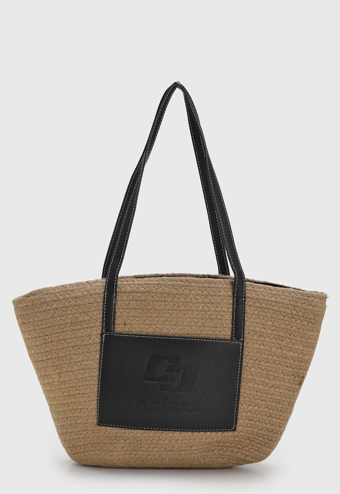 Bolsa Feminina Colcci Trançada Palha Natural Bege