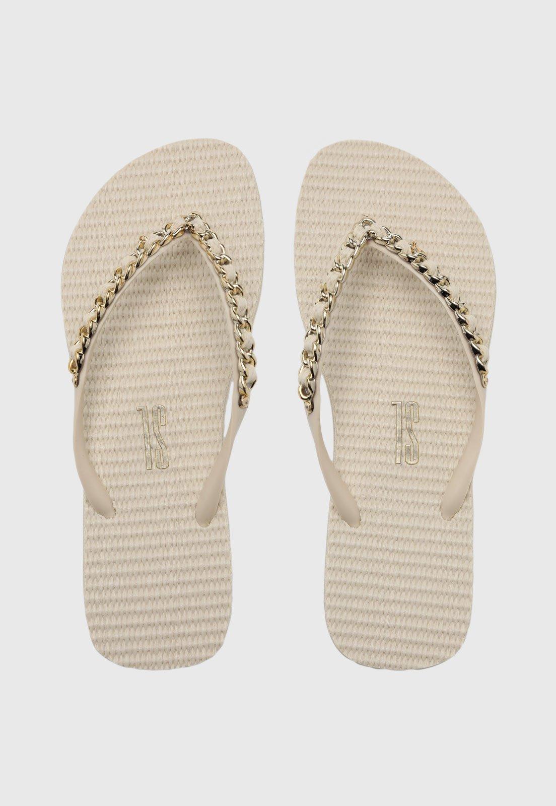 Chinelo Feminino Santa Lolla Corrente Off-White