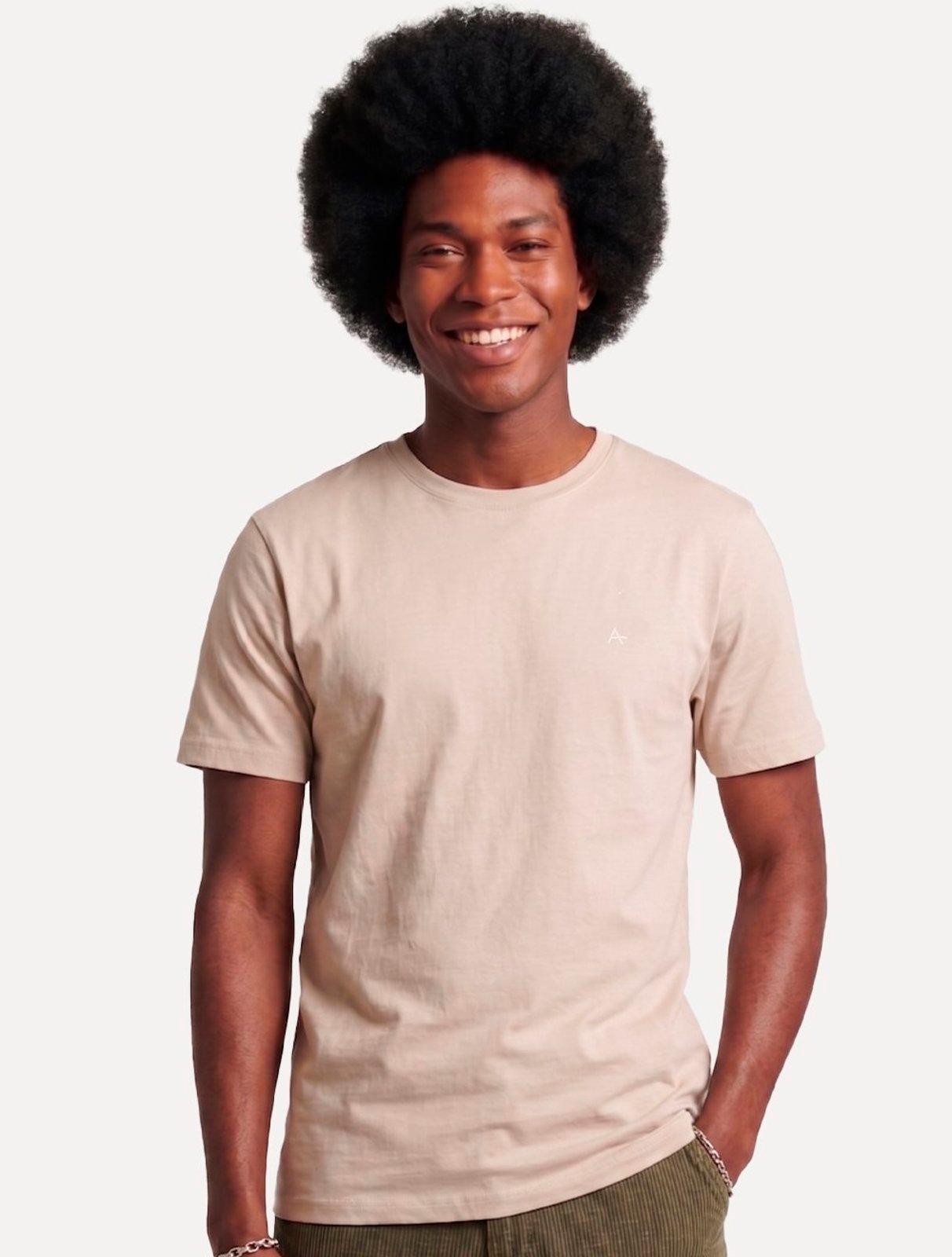 Camiseta Aramis Masculina Basic Lisa Mono Liquid Cotton Areia