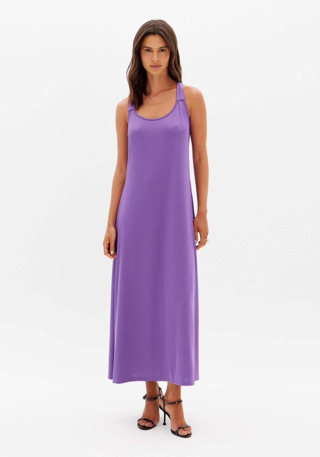 Vestido Canelado Super Midi Lança Perfume