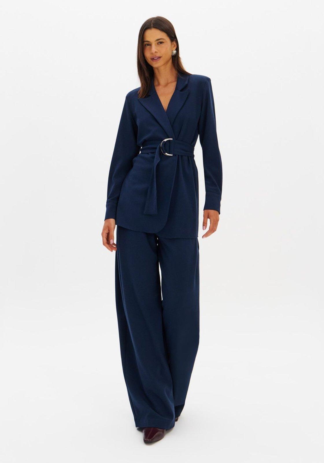 Calça Wide Leg Cintura Alta Com Zíper Lança Perfume