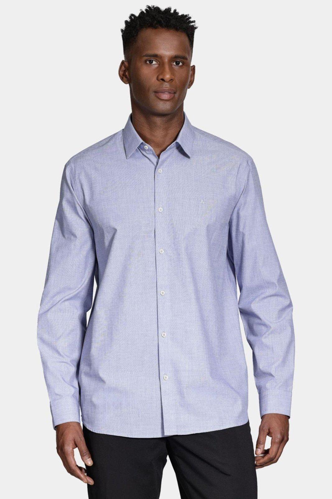 Camisa Aramis Manga Longa Algodão Egípcio Barolo Azul
