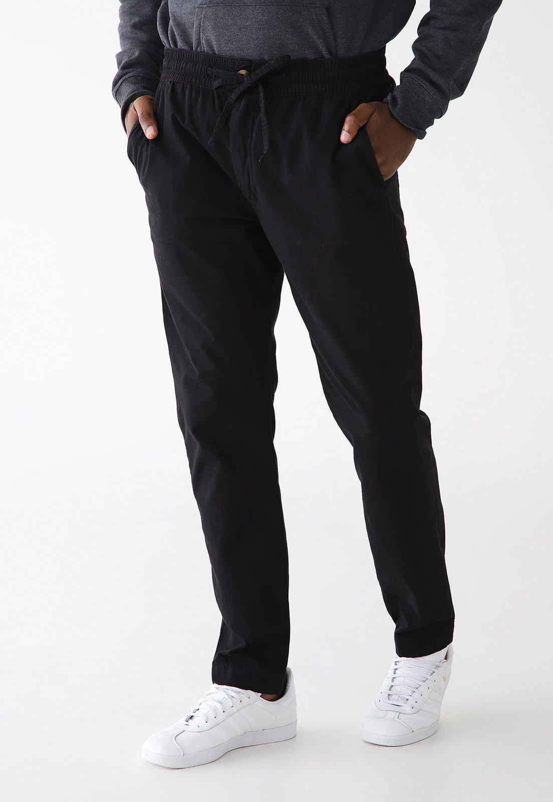 Calça Sarja Colcci Slim Amarração Preta