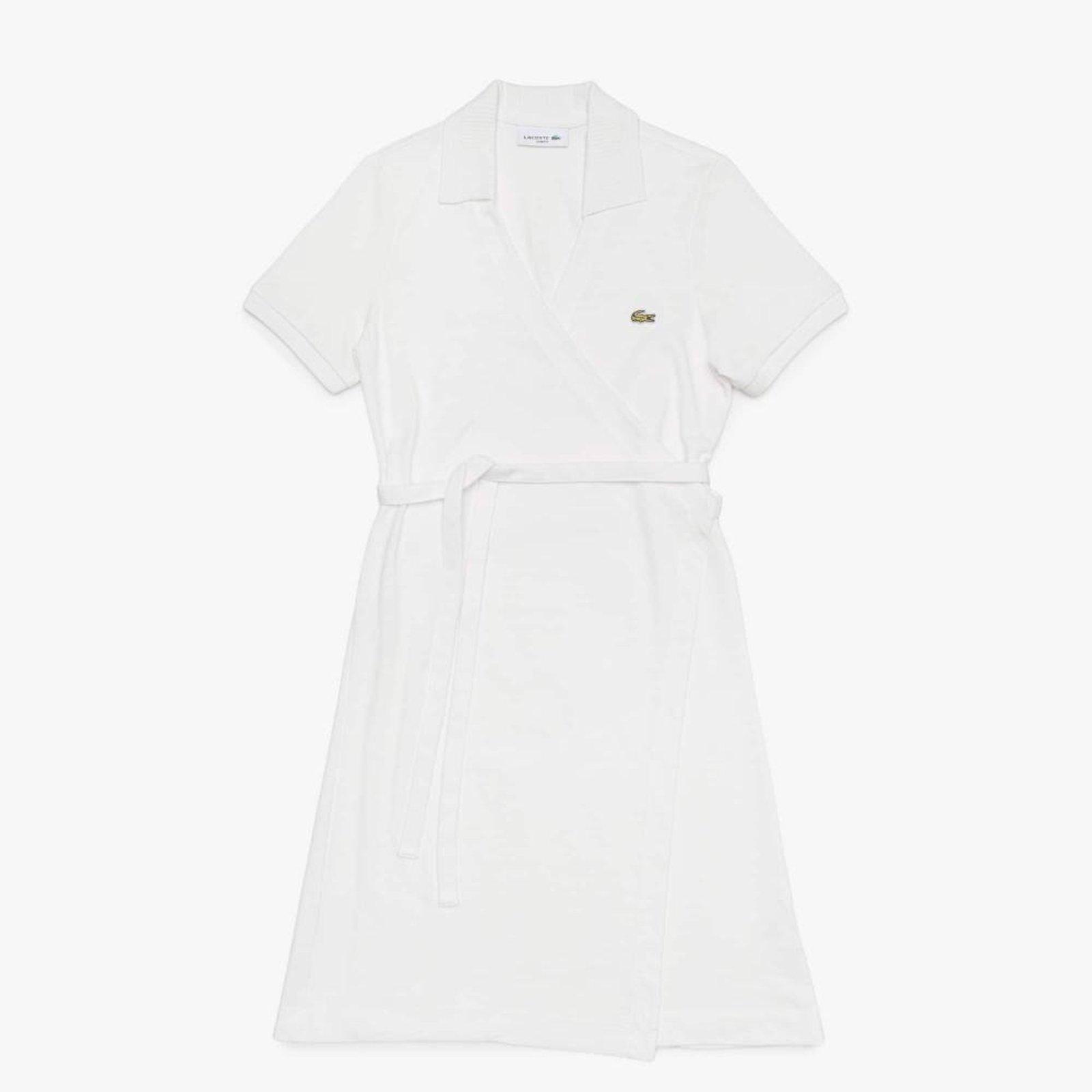 Vestido de Corte Cruzado Polo Mini-Piqué Branco