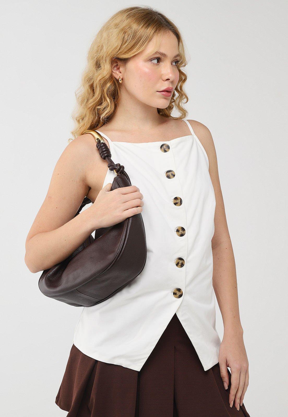 Blusa Feminina Colcci Assimétrica Botões Branca