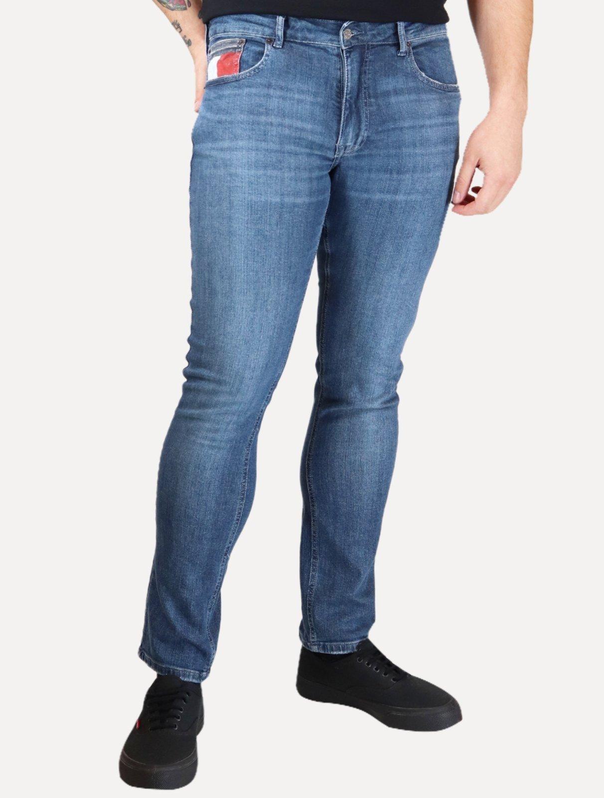 Calça Tommy Jeans Masculina Slim Scanton Washed 21552 Azul Médio
