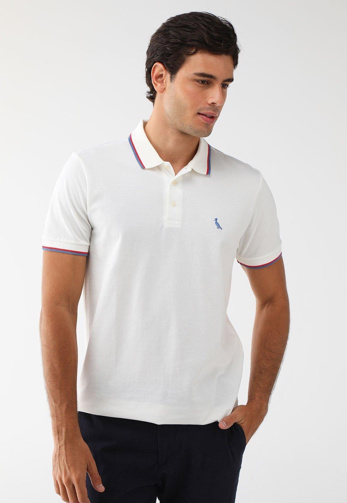 Camisa Polo Reserva Reta Friso Duplo Off-White