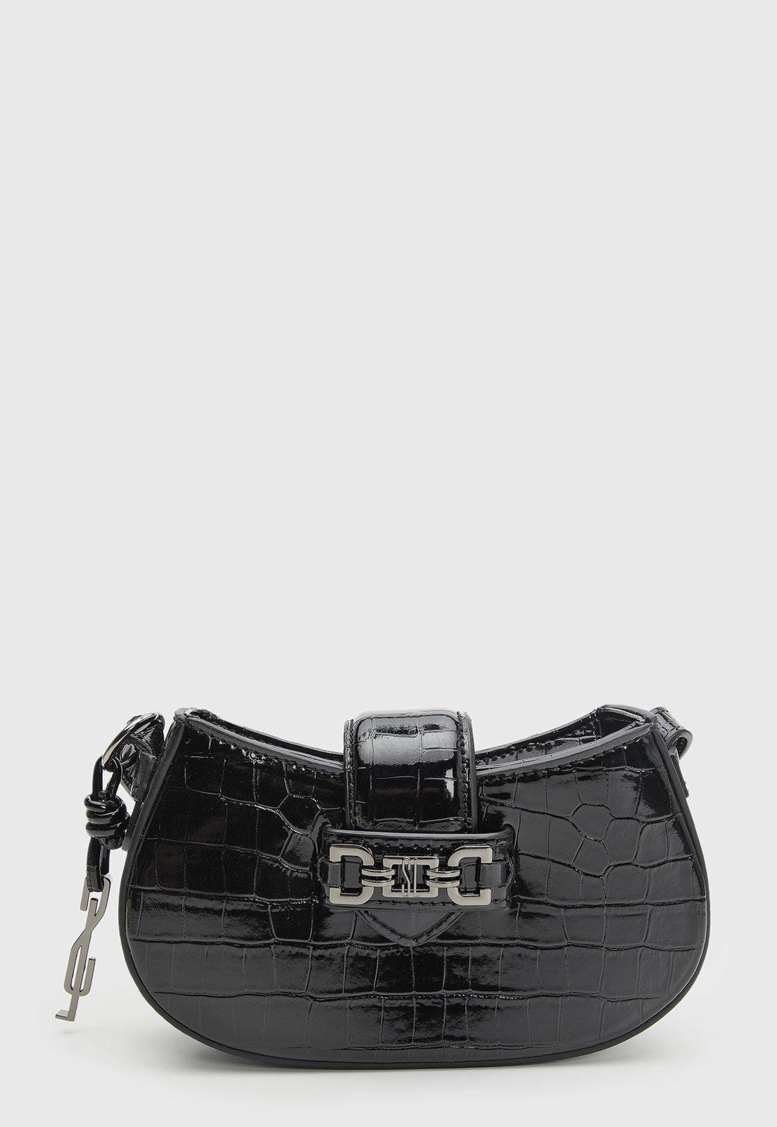 Bolsa Feminina Santa Lolla Croco Pequena Preta