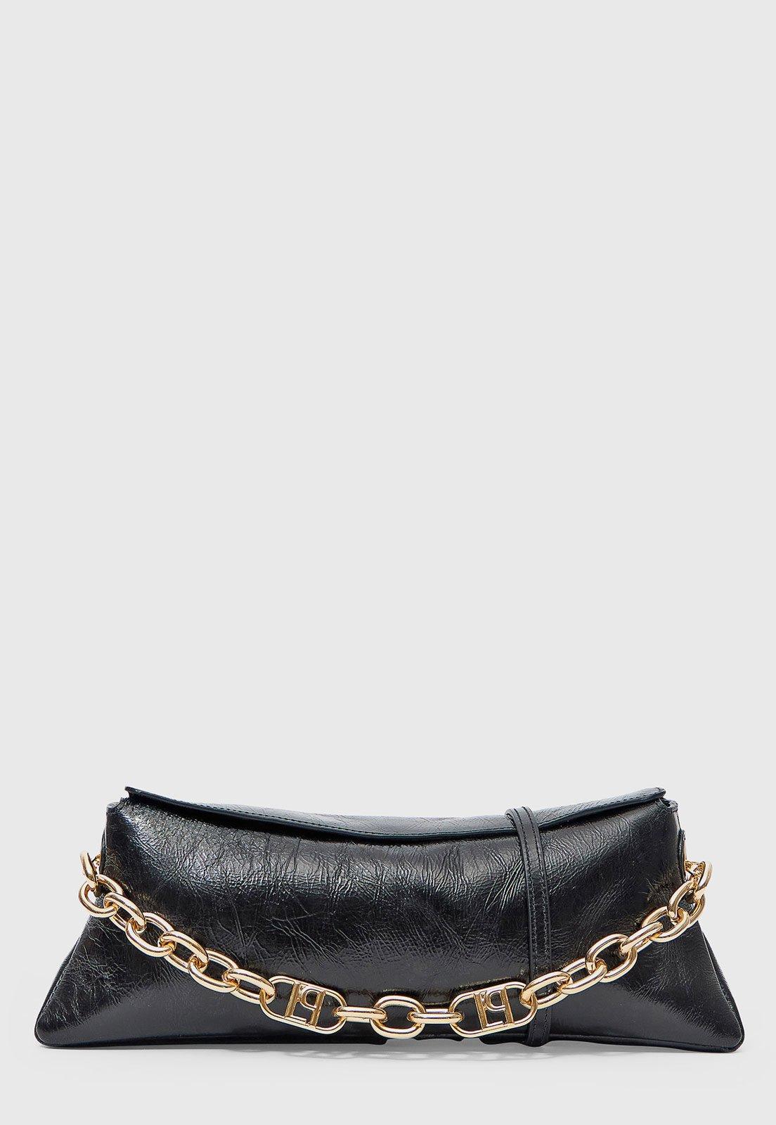 Bolsa Feminina Lança Perfume Alça Corrente Preta