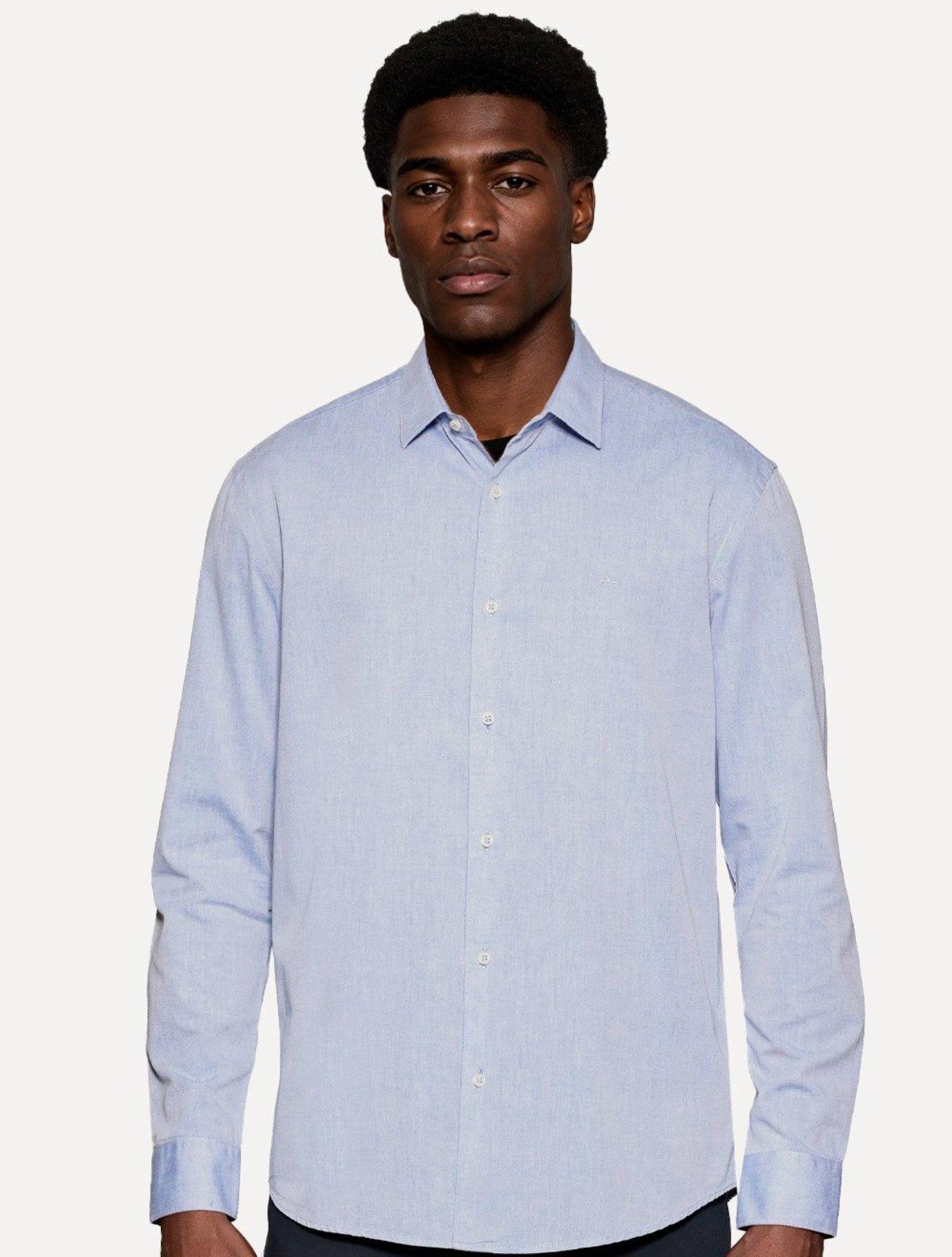 Camisa Aramis Masculina Slim Algodão Willis Azul Claro
