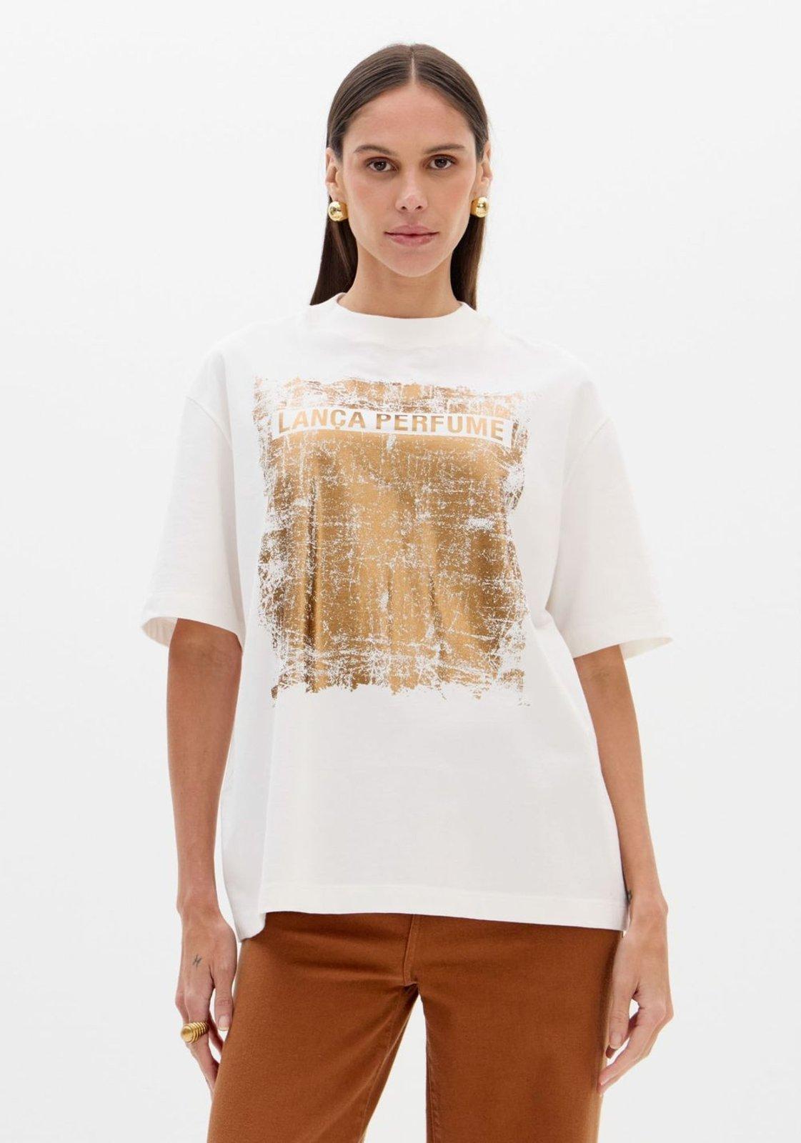 T-shirt Oversized Com Mangas Curtas Lança Perfume
