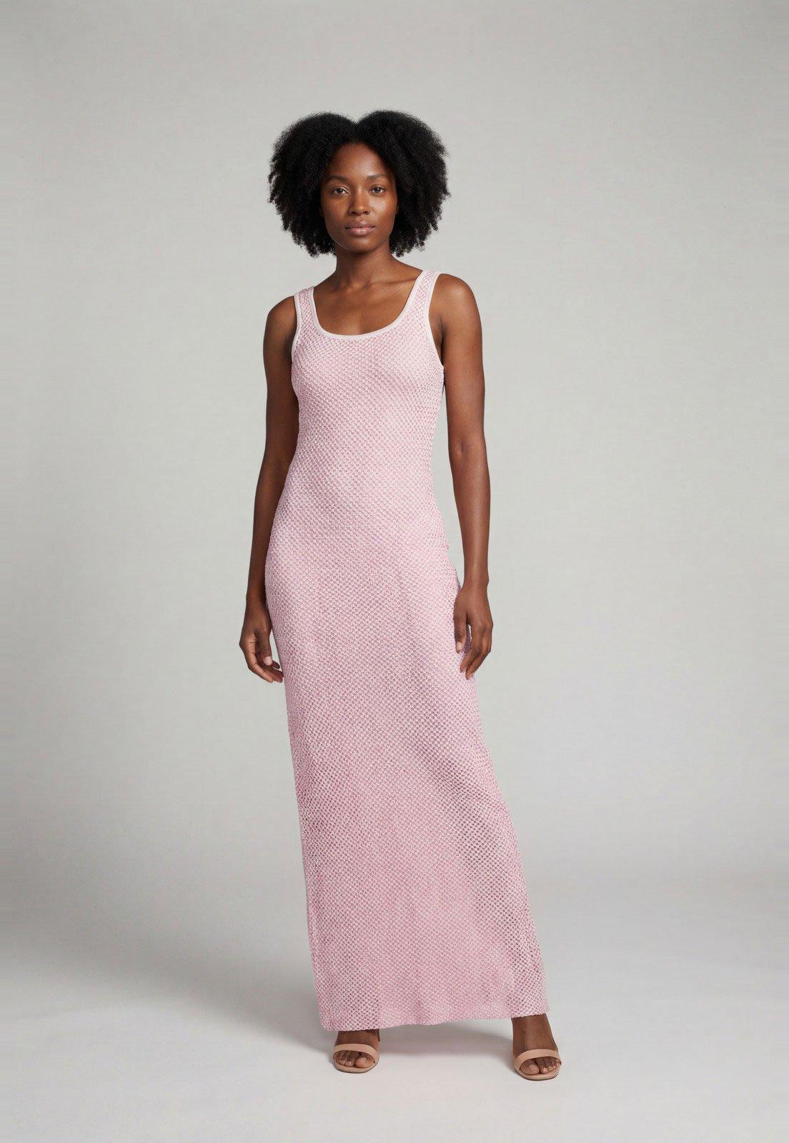 Vestido Feminino Lança Perfume Longo Alças Largas Rosa