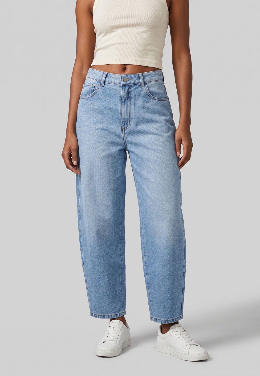 Calça Jeans Feminina Colcci Barrel Joana Azul Claro