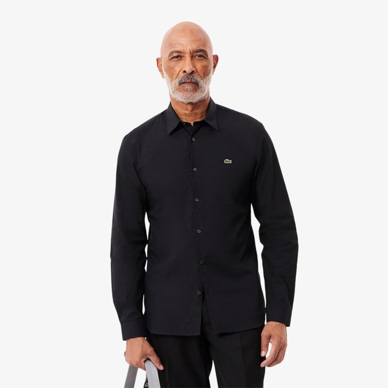 Camisa Slim Fit em Popeline Stretch Azul