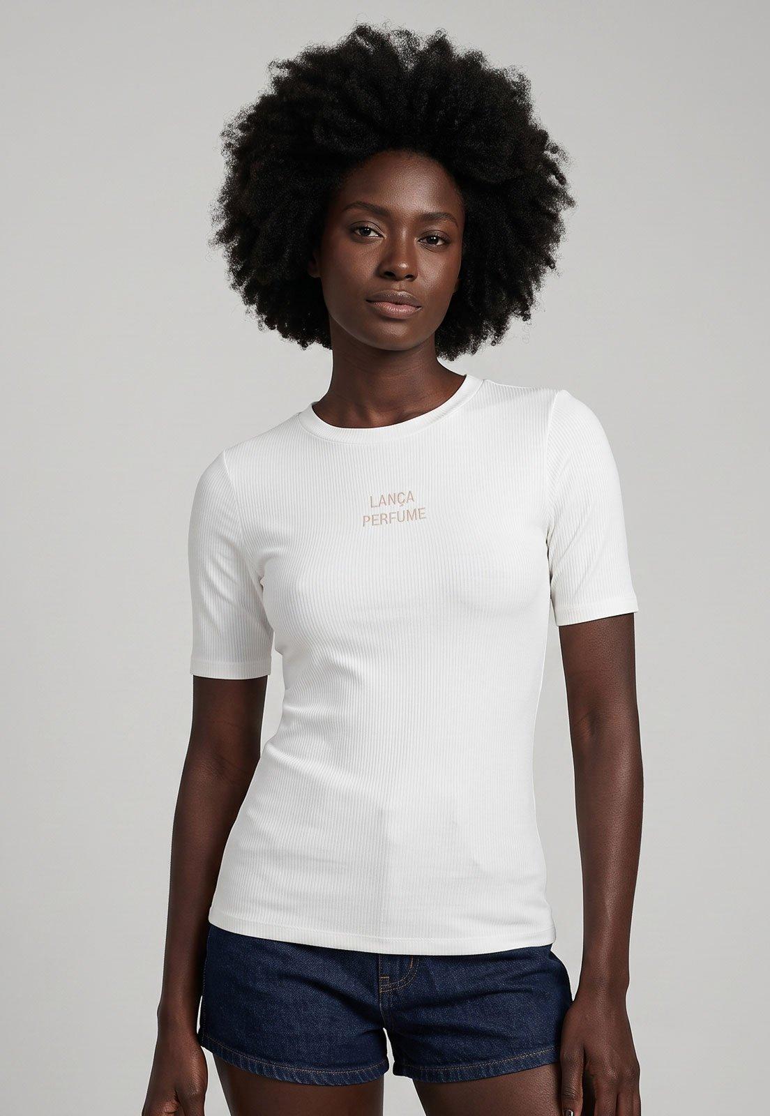 Blusa Feminina Lança Perfume Manga Curta Branca