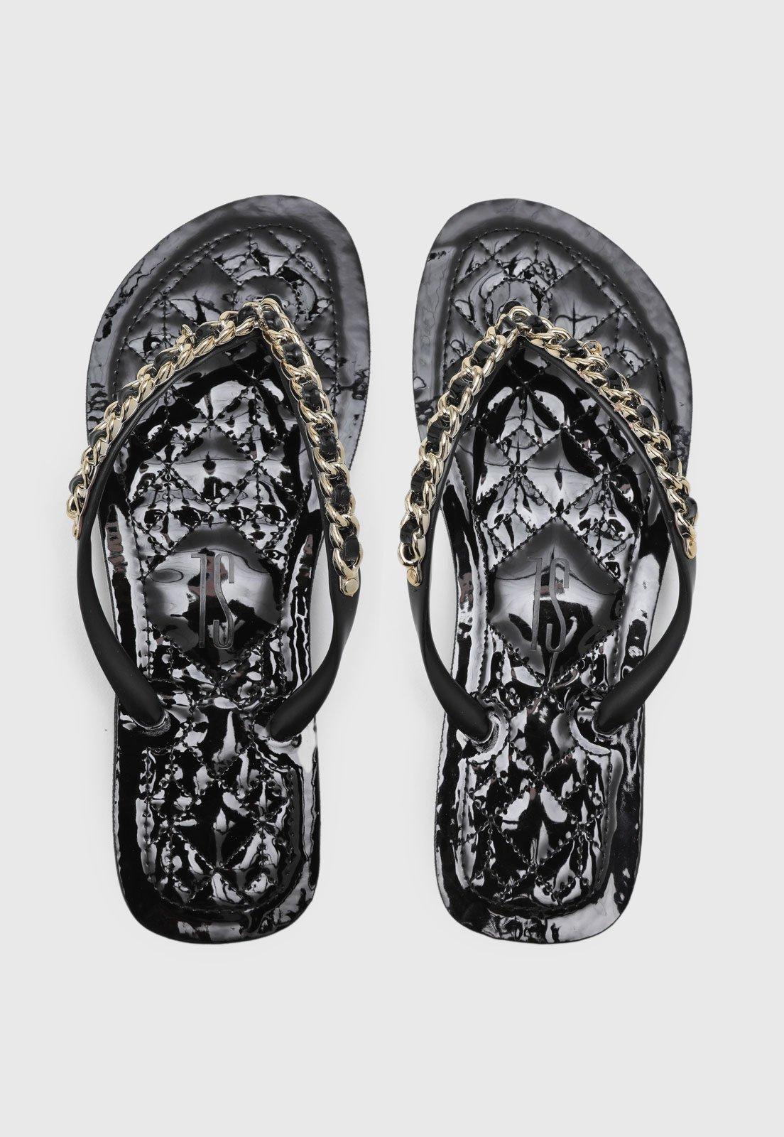 Chinelo Santa Lolla Matelassê Preto
