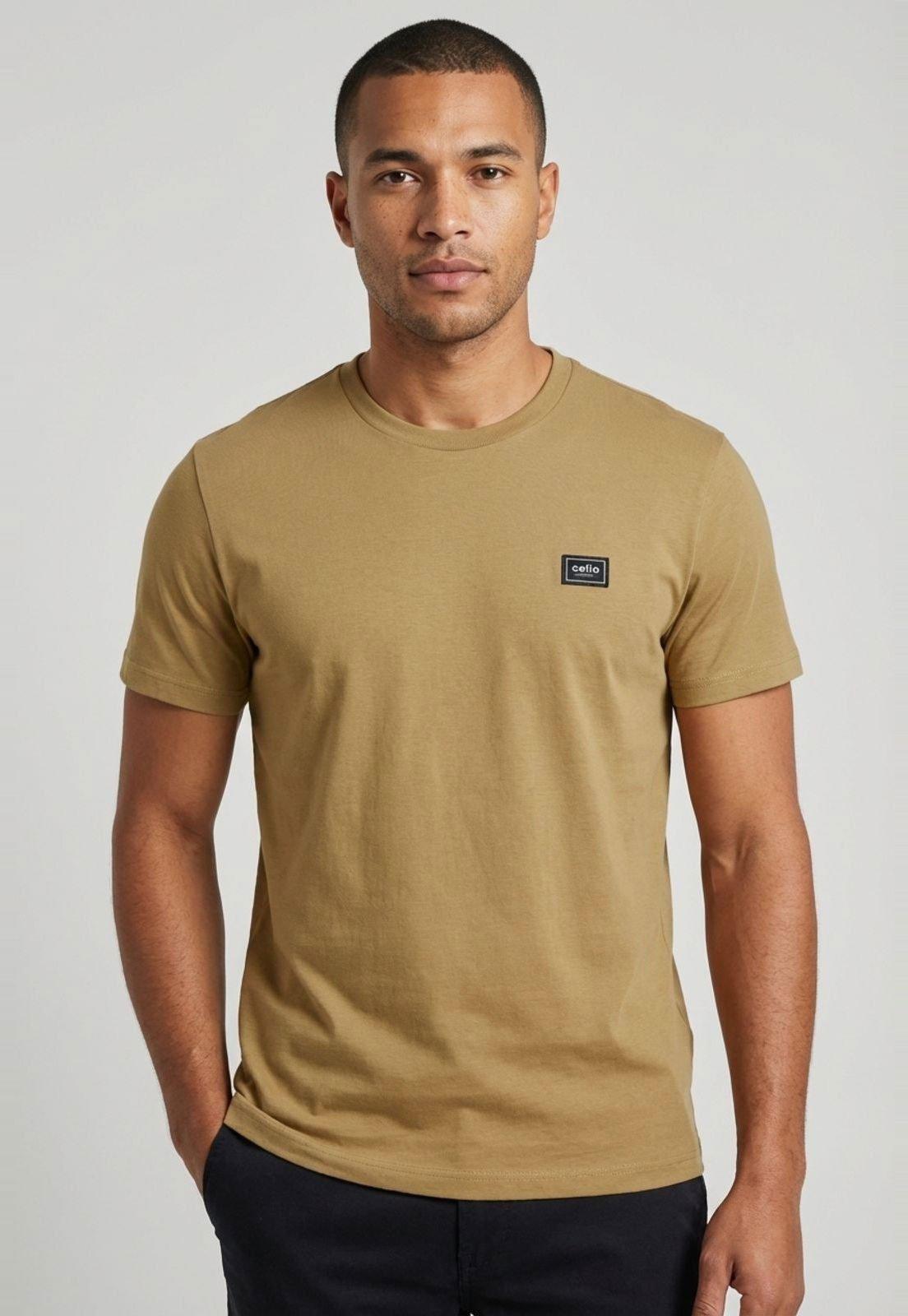 Camiseta Masculina Colcci Decote Redondo Bege