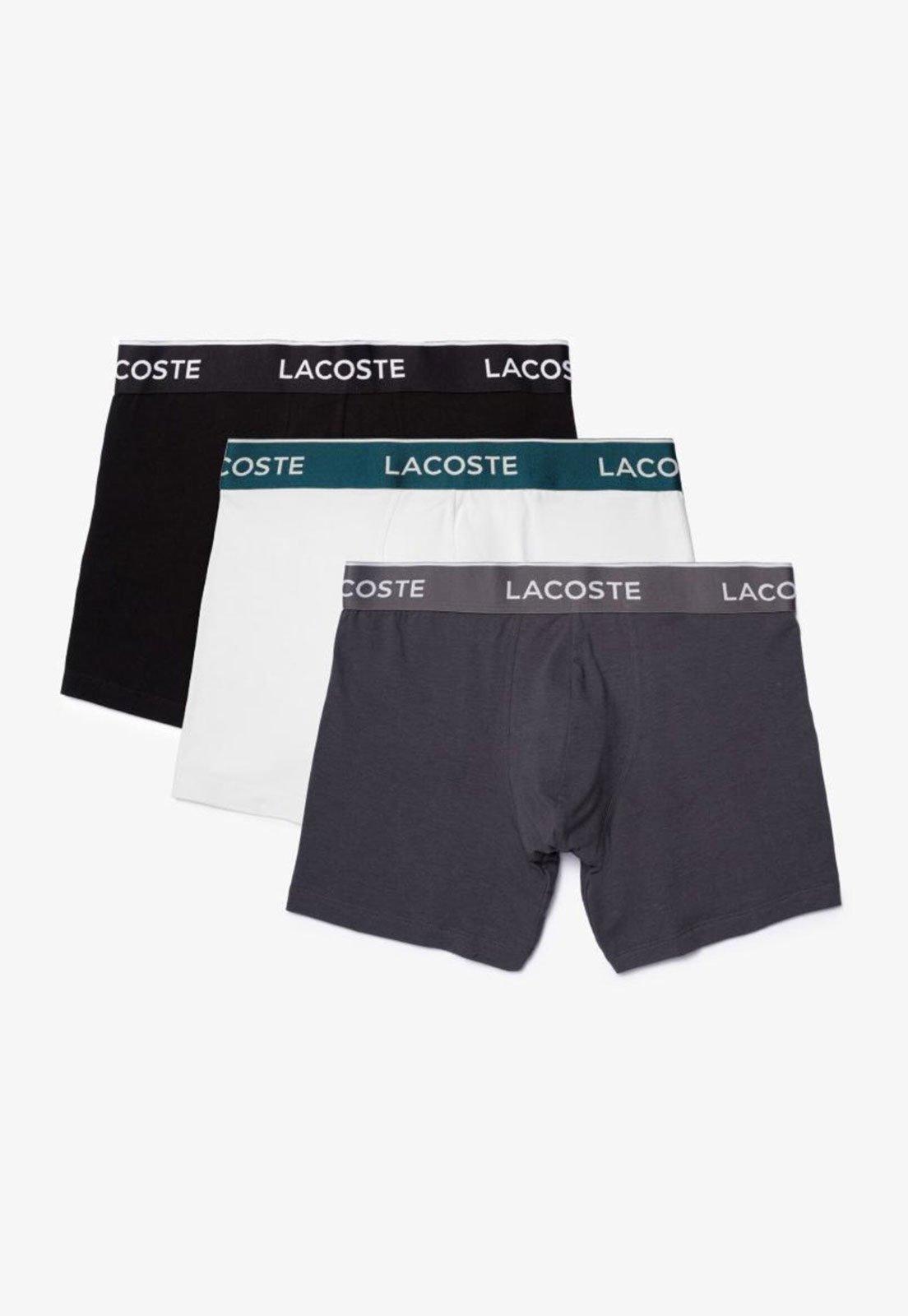 Pack de três boxers masculinas em algodão com cós assinado Preto