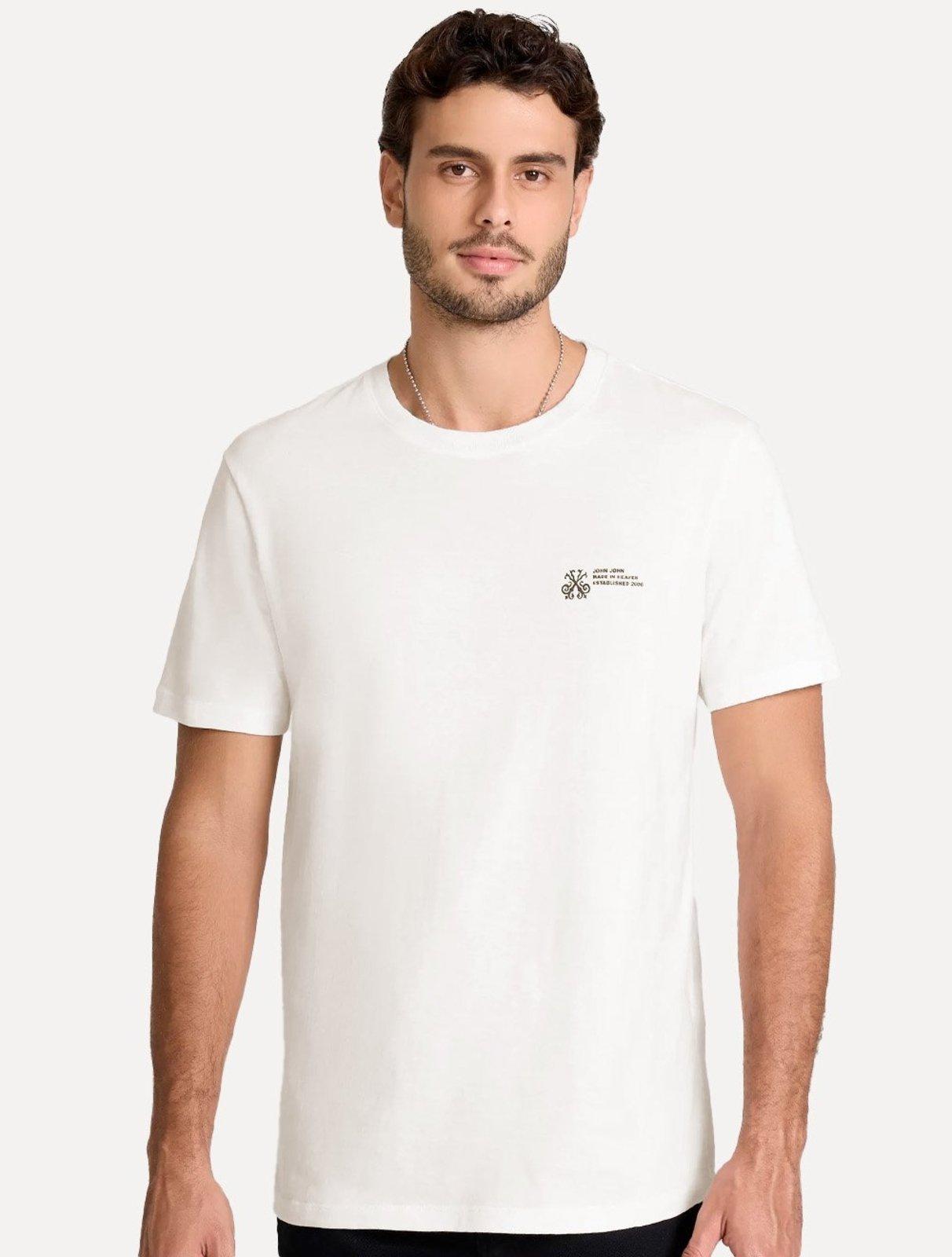 Camiseta John John Masculina Regular Fit Established 2006 Off White