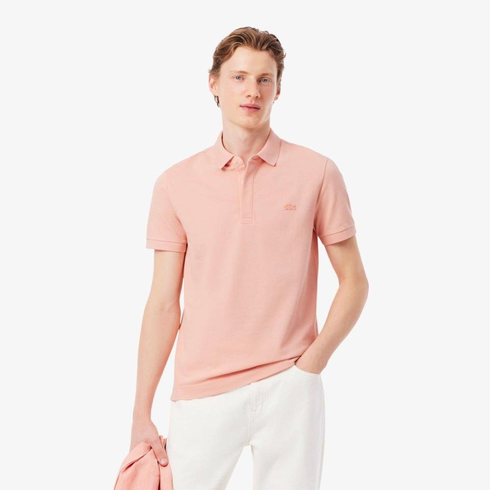 Polo Regular Fit Paris em Piqué Stretch Rosa