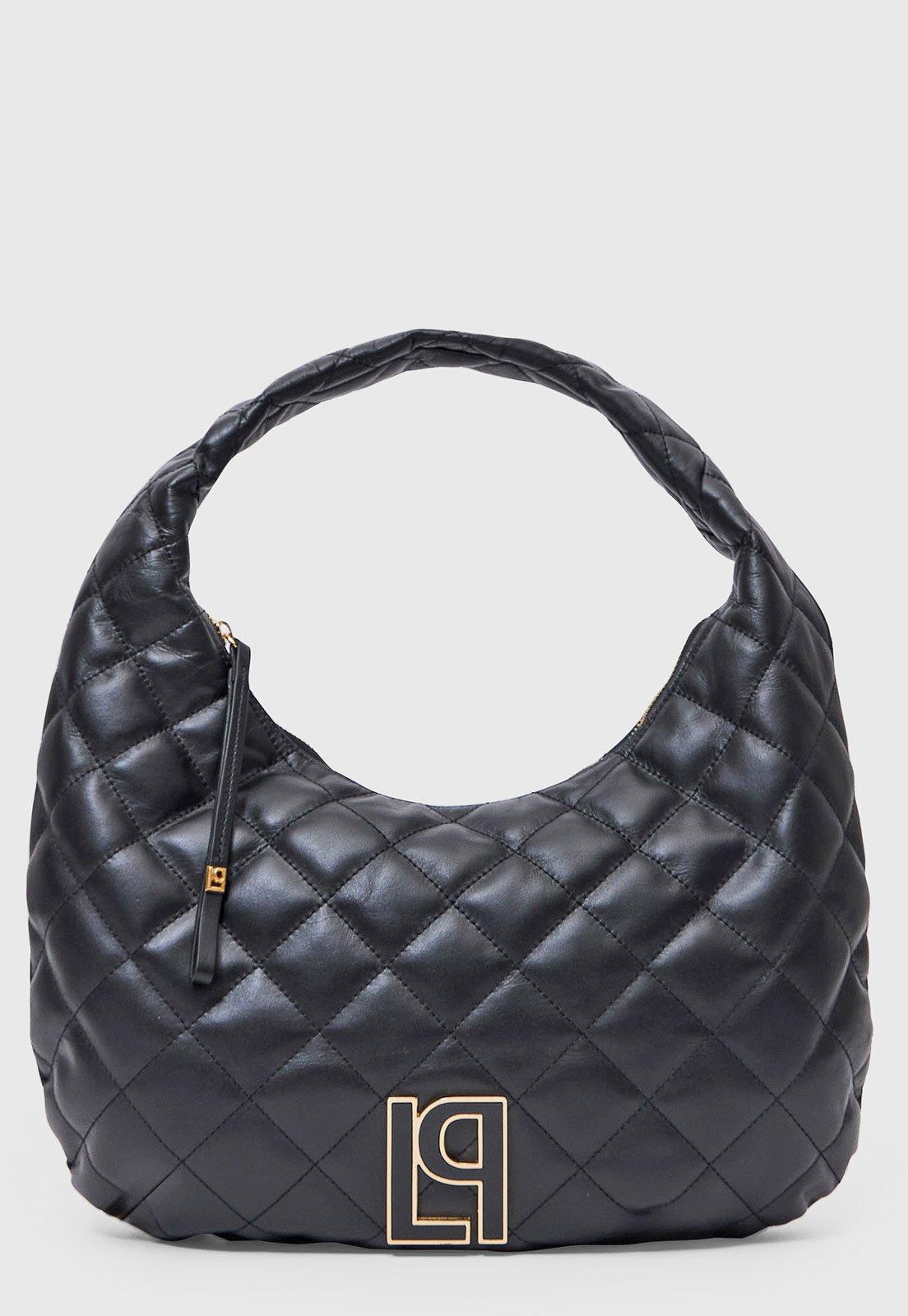 Bolsa Média Lança Perfume Matelassê Couro Preta